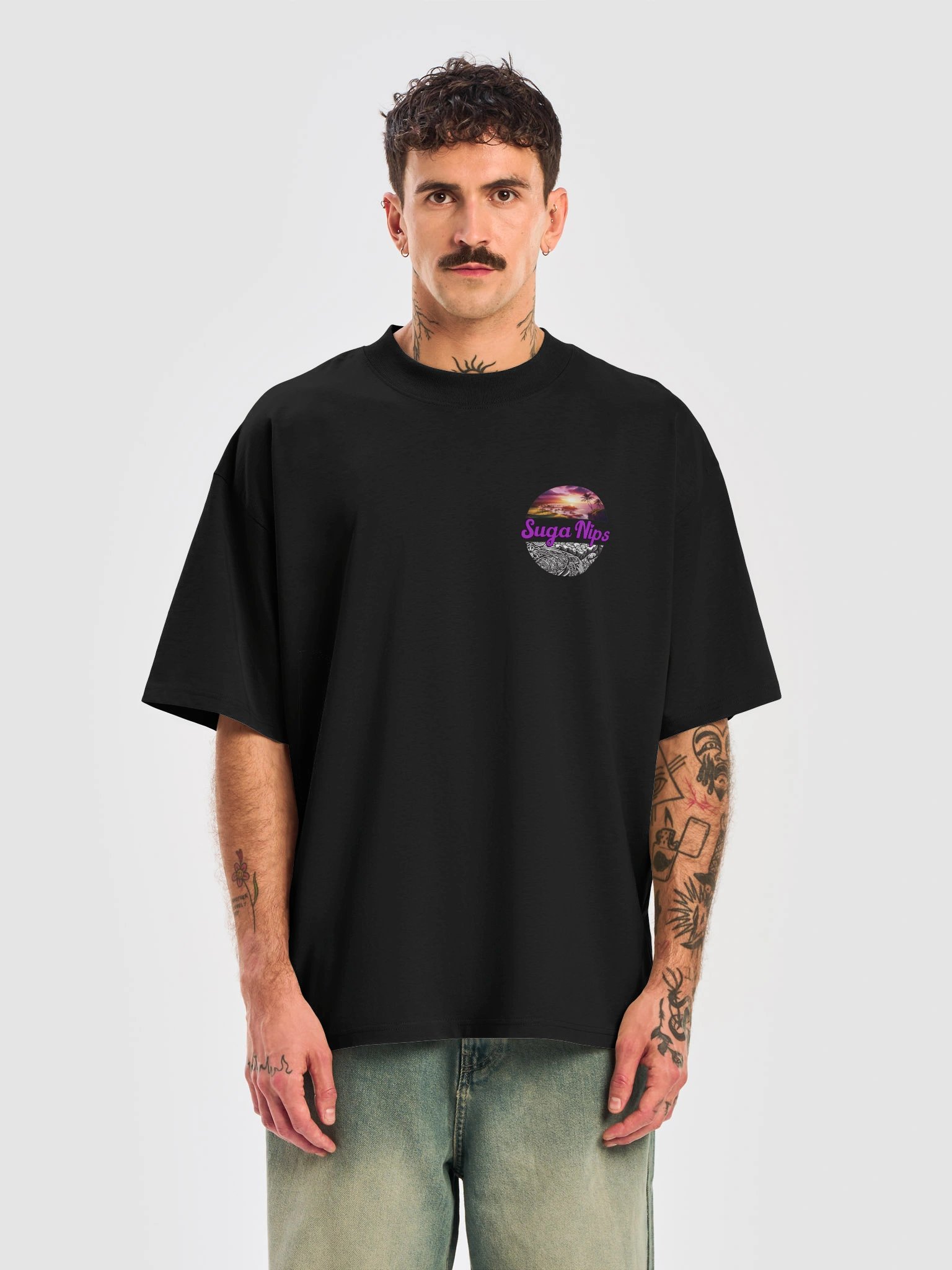 SugaNips Tropical Sunset Oversized Tee product image (5)