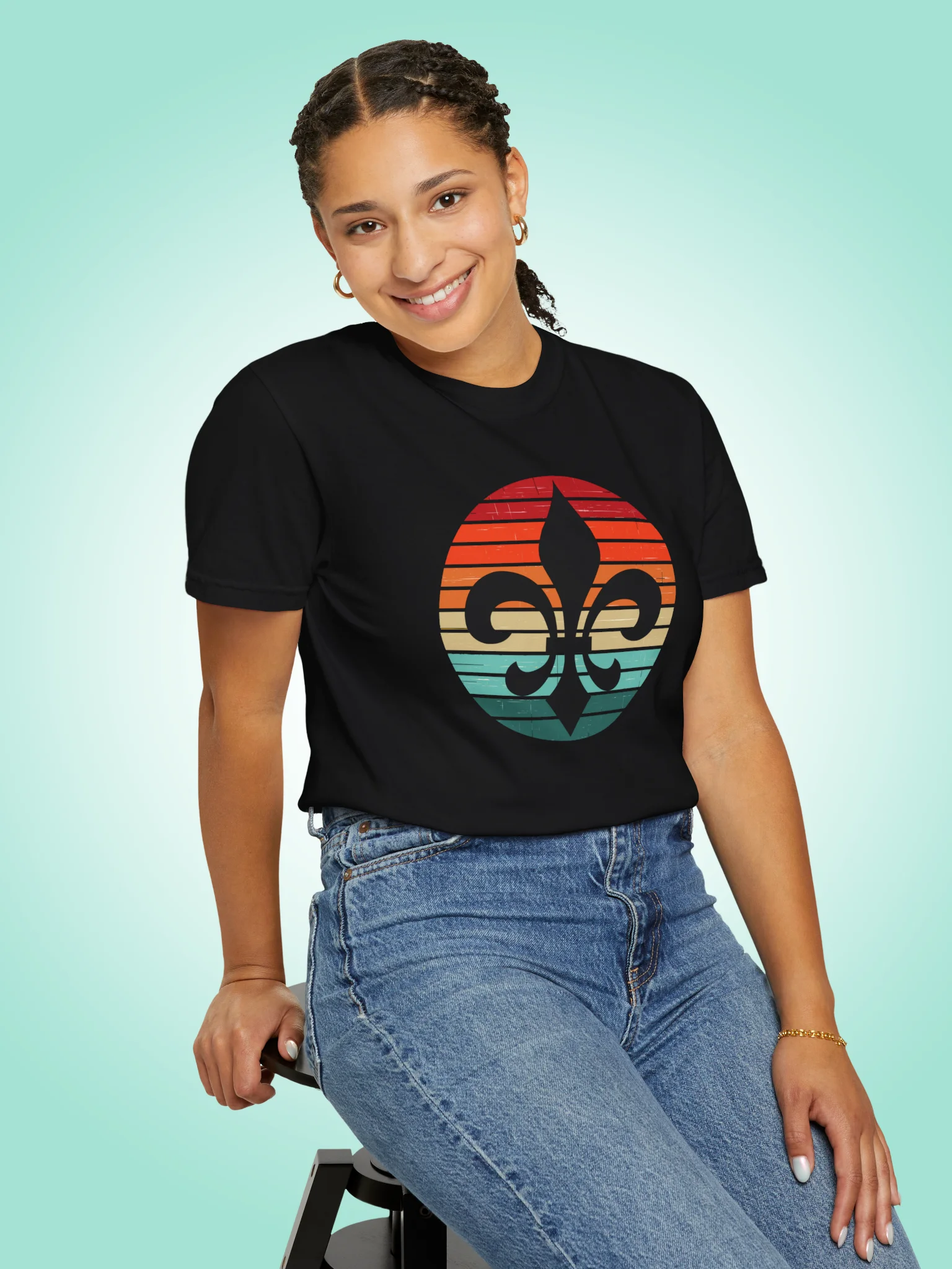 Retro Sunset Fleur De Lis product image (1)