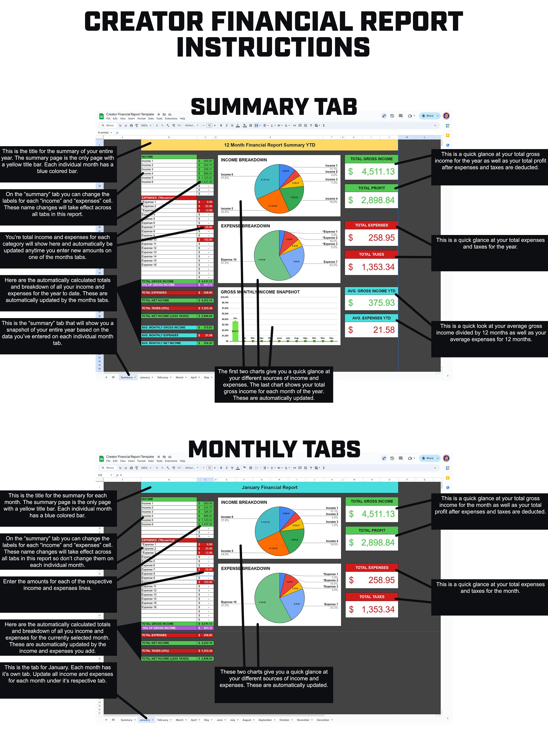 Creator Financial Report (Google Sheets) product image (2)