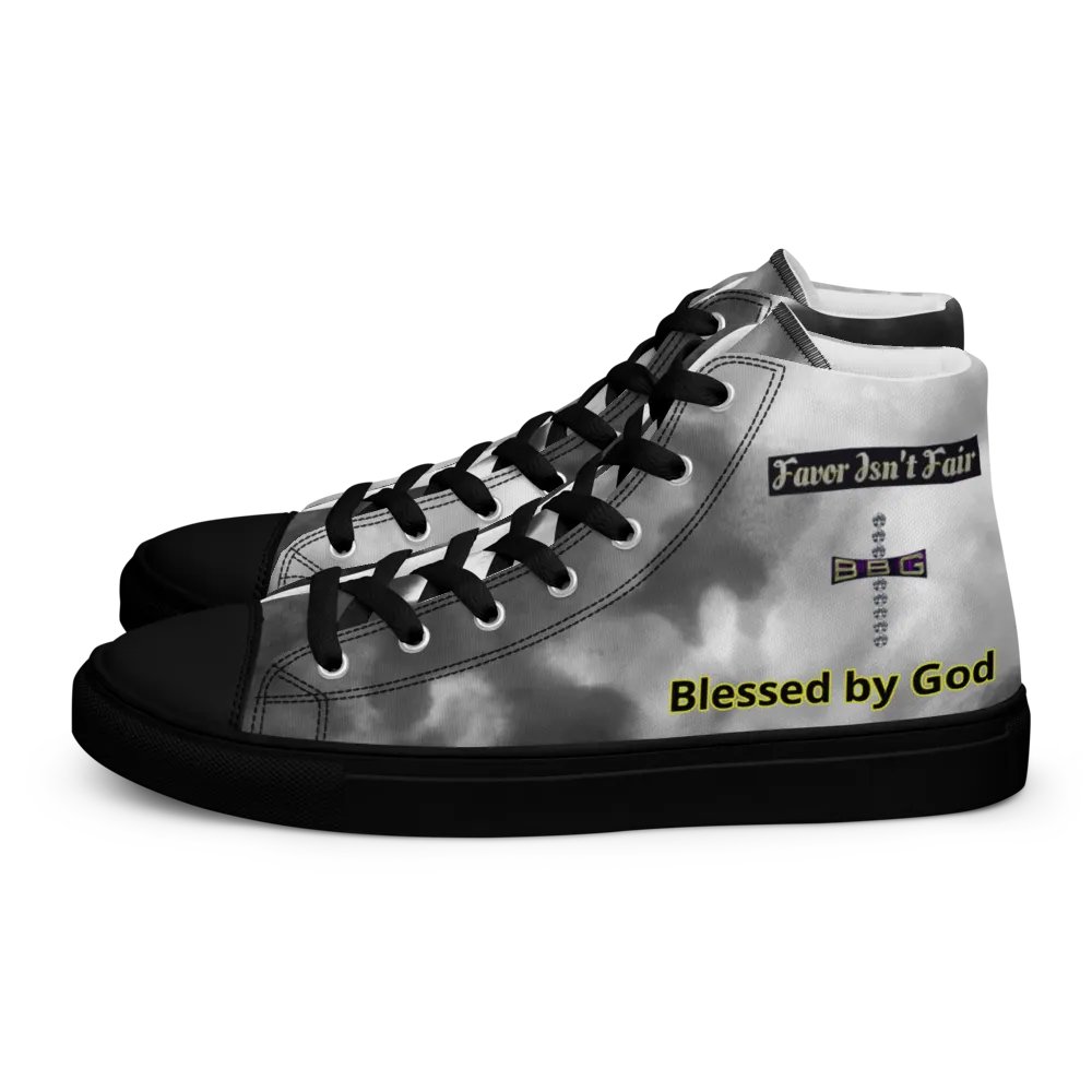 Diamond Cross Black Watercolor High Tops - Black Soles product image (1)