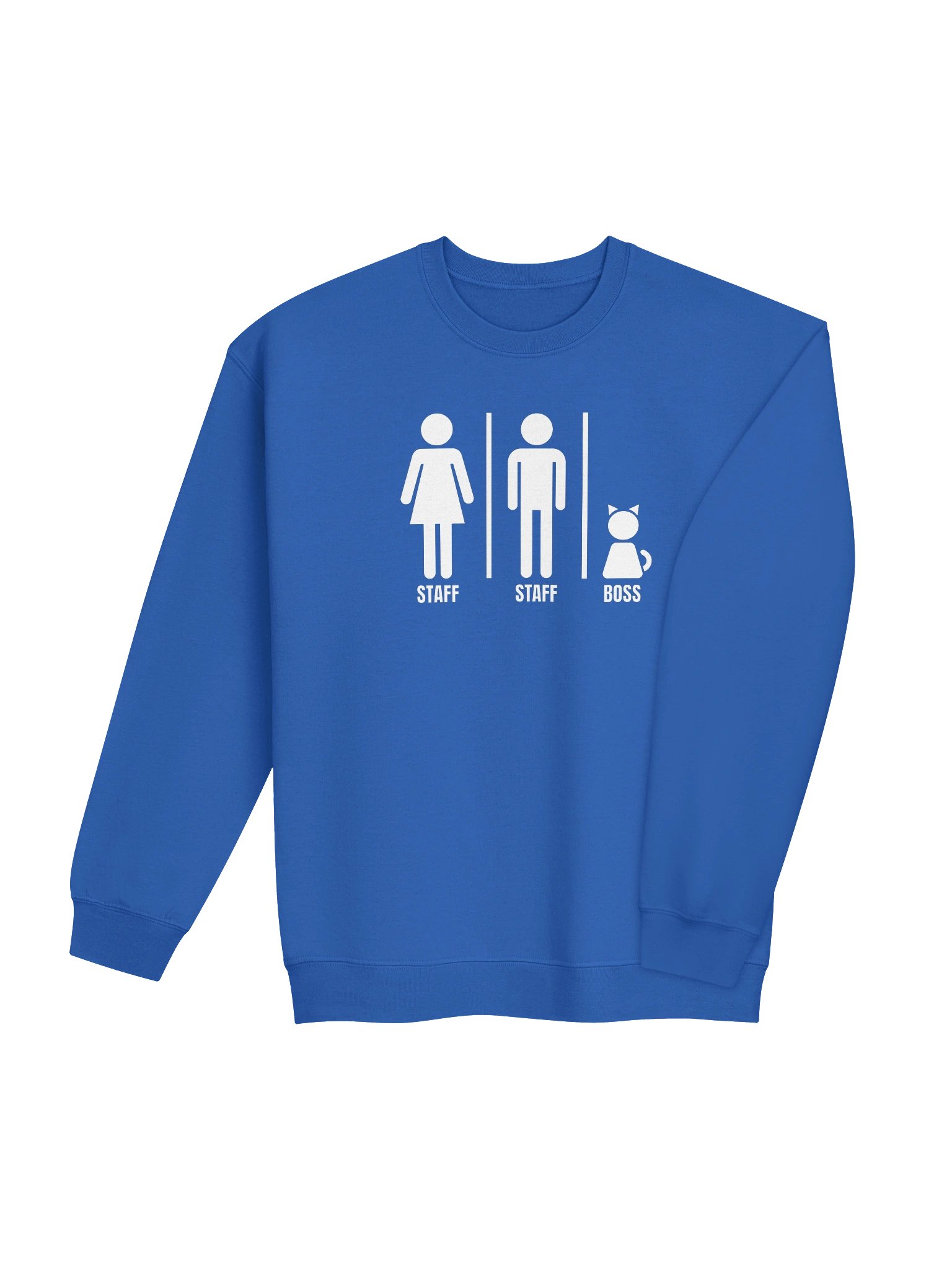 Bathroom Sign with Cat the Boss - Unisex Adult Sweatshirt product image (3)