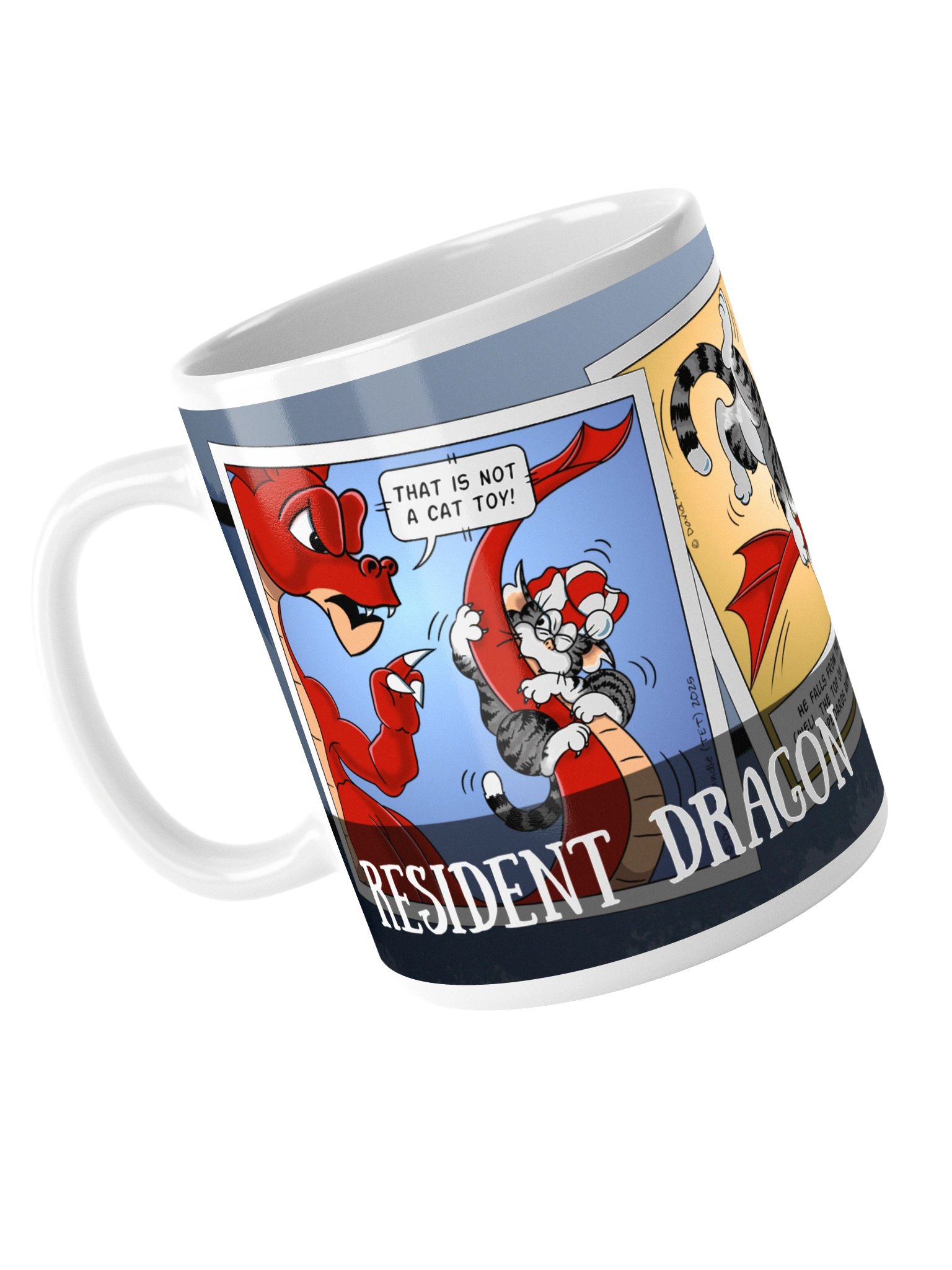 Resident Dragon Comic Dragon Tail Cat Toy Three-Panel Mug product image (5)