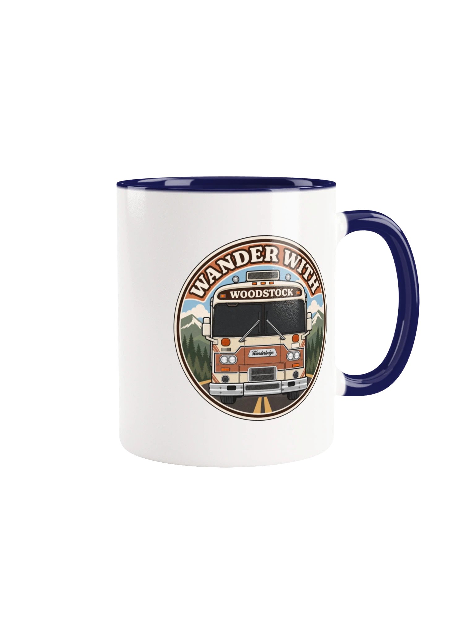 Woodstock Morning Miles Mug — Front & Center — Dark Windshield product image (1)
