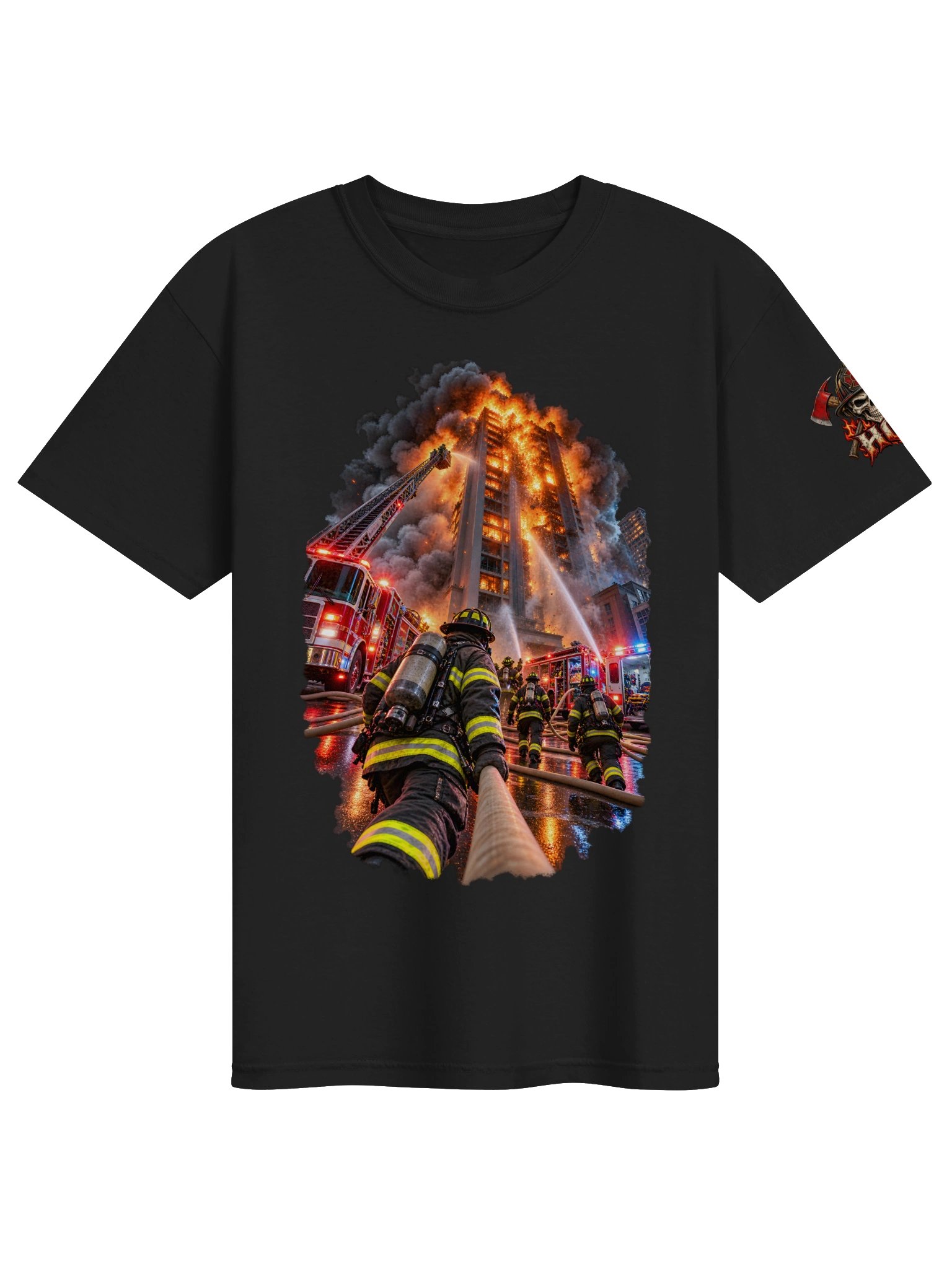 Hell on Every Floor — High-Rise Firefighter T-Shirt | FLAT OUT BROKEN™ product image (3)