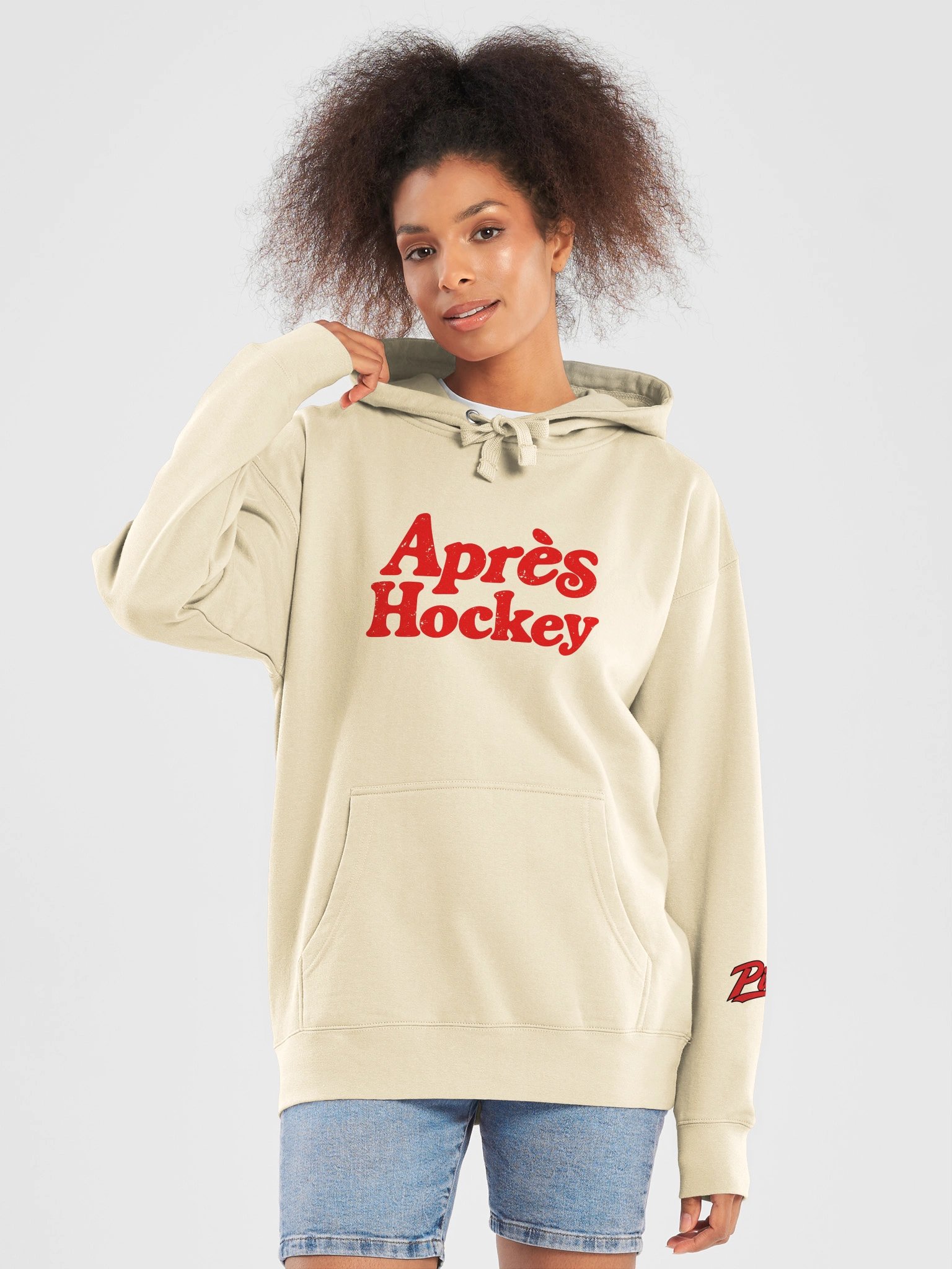 Pioneers Après Hockey Premium Hoodie — Bone product image (5)