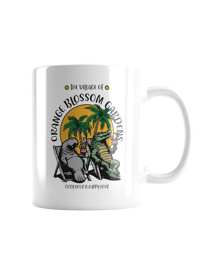 The Village of Orange Blossom Gardens TV Florida USA Fun Manatee Alligator Design Coffee Mug product image (4)