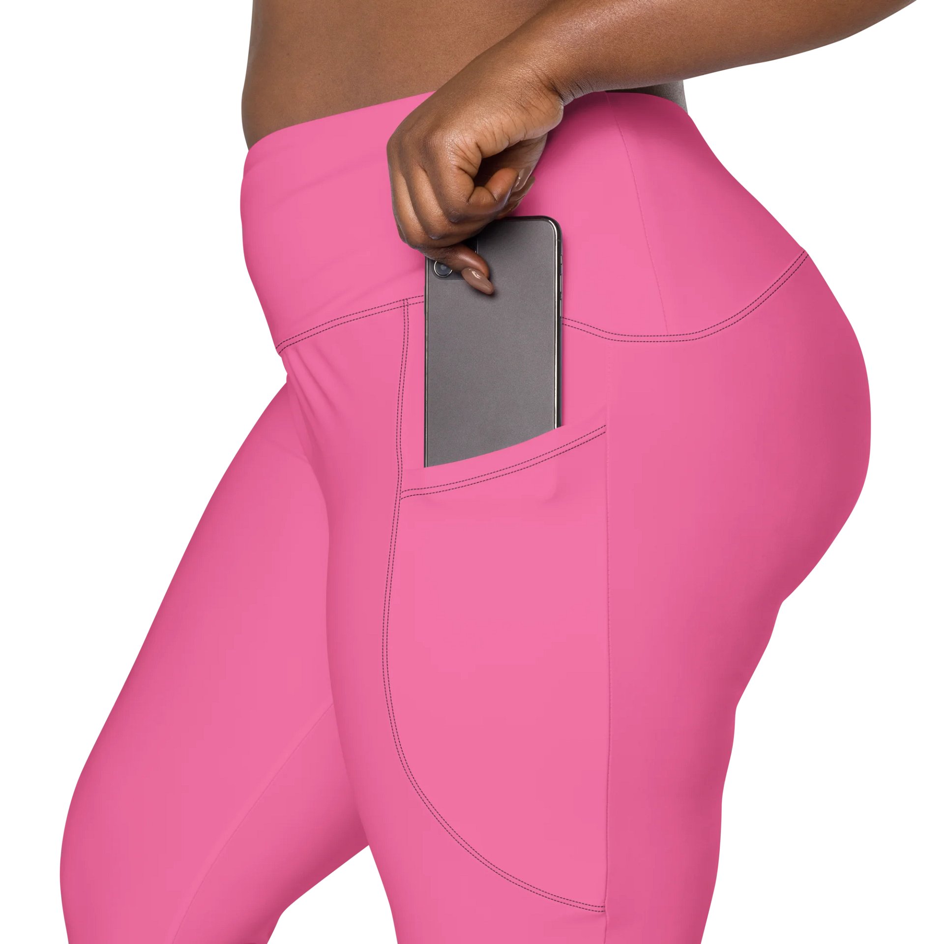 Leggings w pockets small logo pink product image (7)