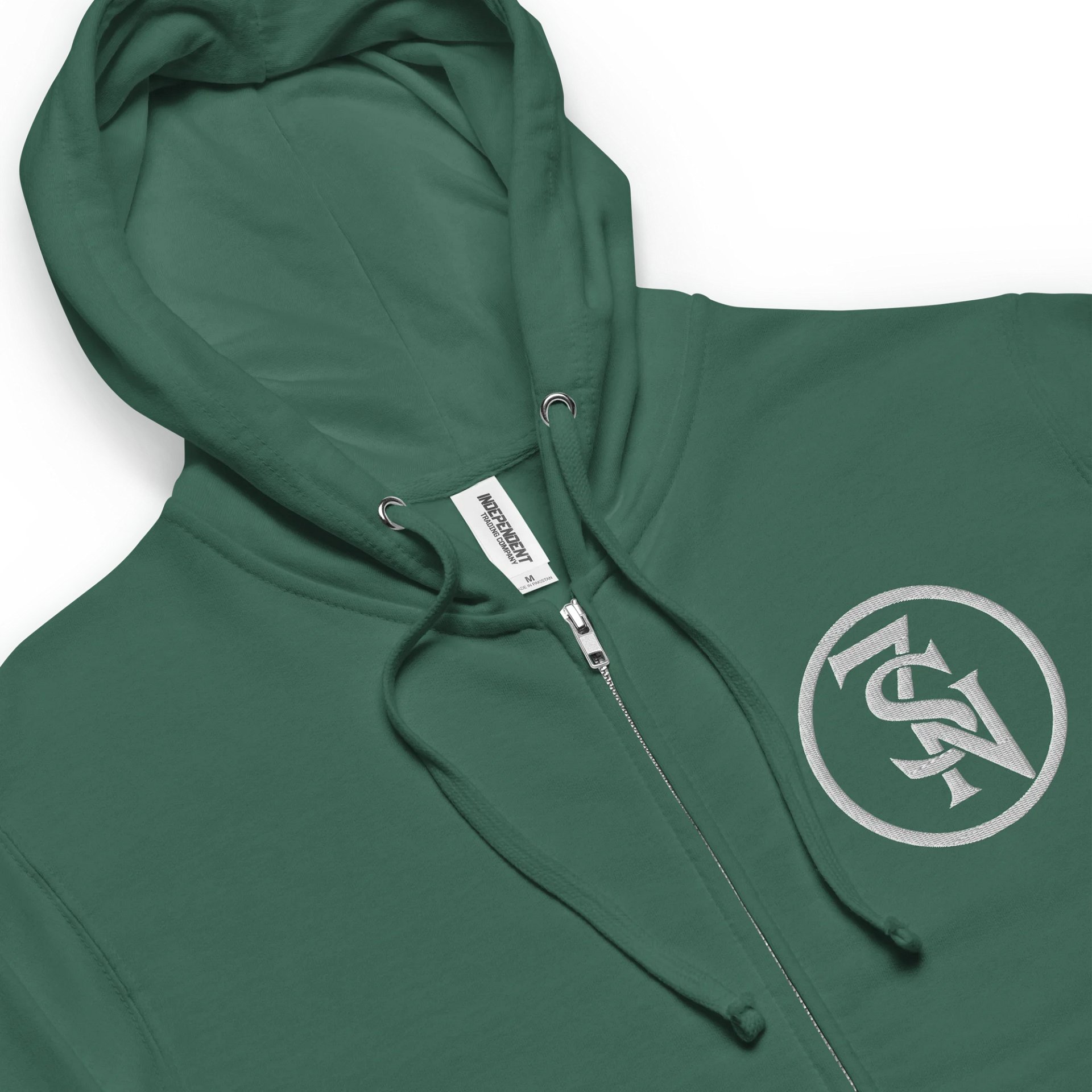 Seven Shades of Nothing White Logo (Lapel Embroidery & Back Print) on Zip-Up Fleece Hoodie product image (3)