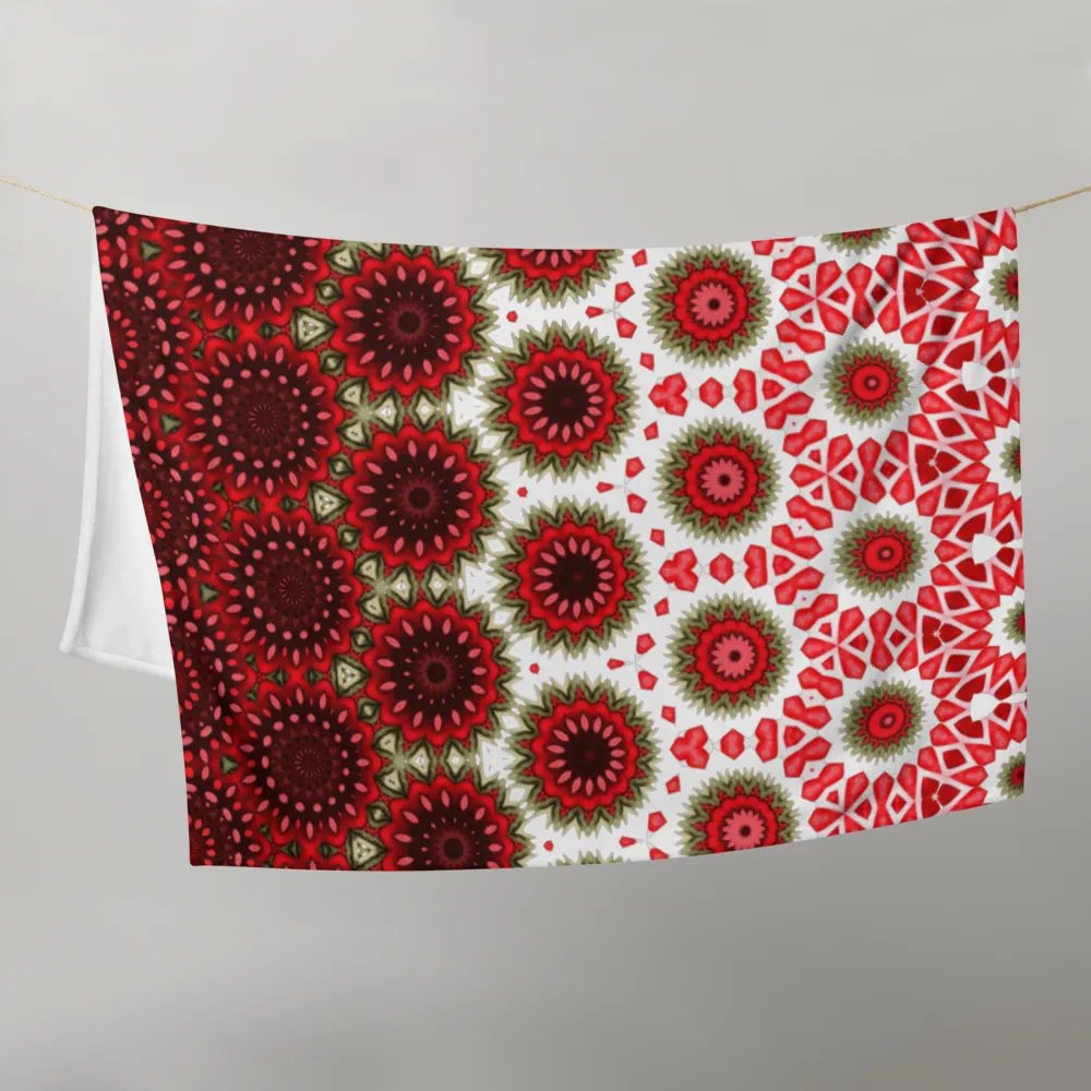 Red Green & White Daisy Throw Blanket product image (1)