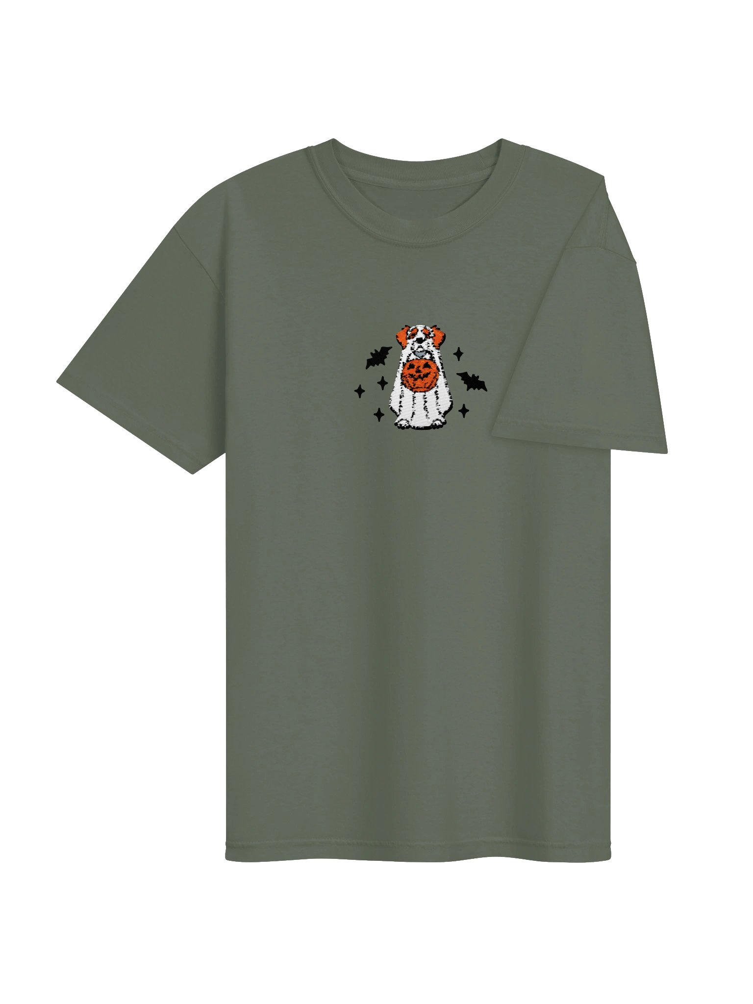 Halloween Brittany Spaniel(Orange & White) Embroidered T-Shirt product image (12)