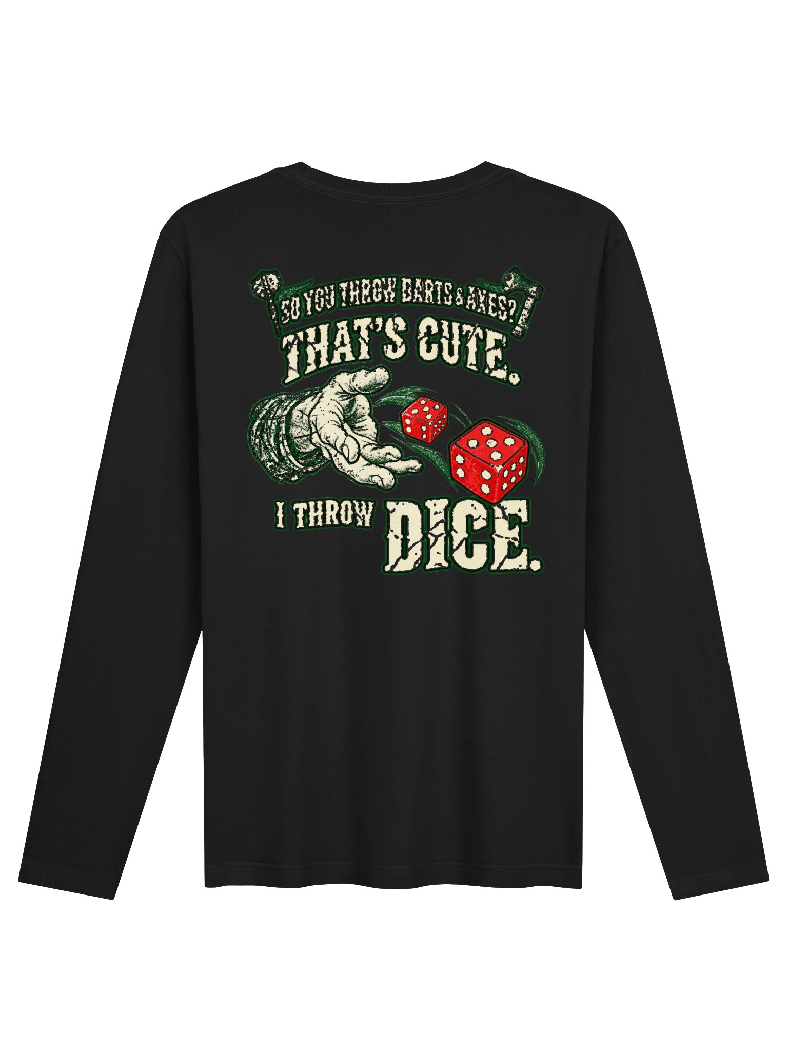 KC Craps I Throw Dice Black Long Sleeve product image (2)