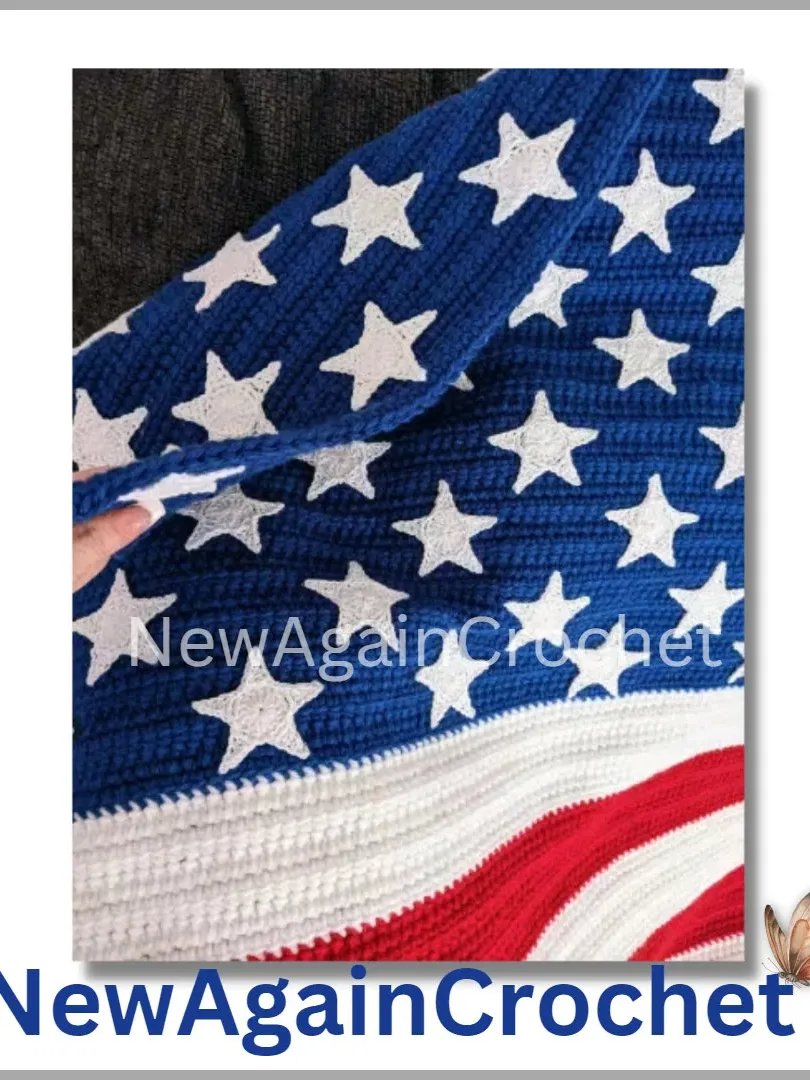 Crochet U.S. American Flag Pattern + Video Tutorial product image (5)