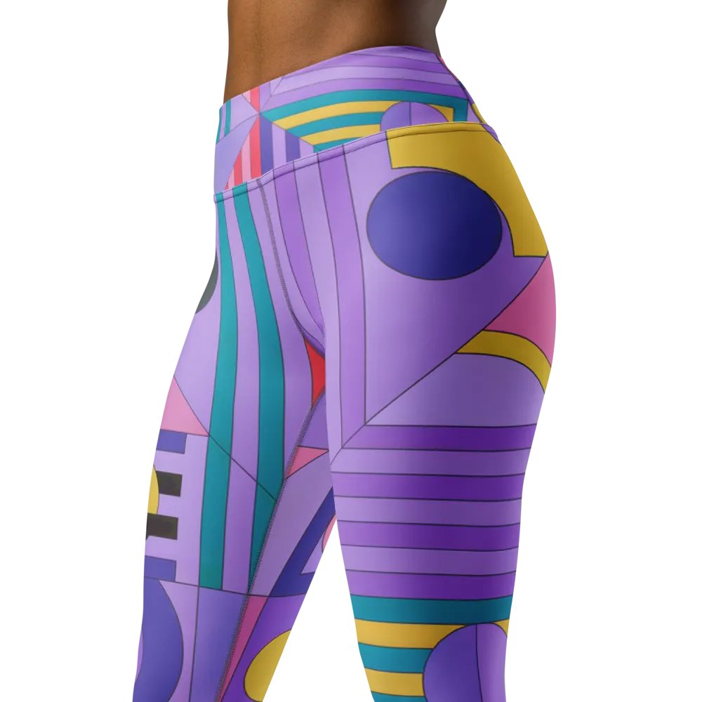 Modern Cool Multi-Colored Geometric Pattern Yoga Leggings product image (1)