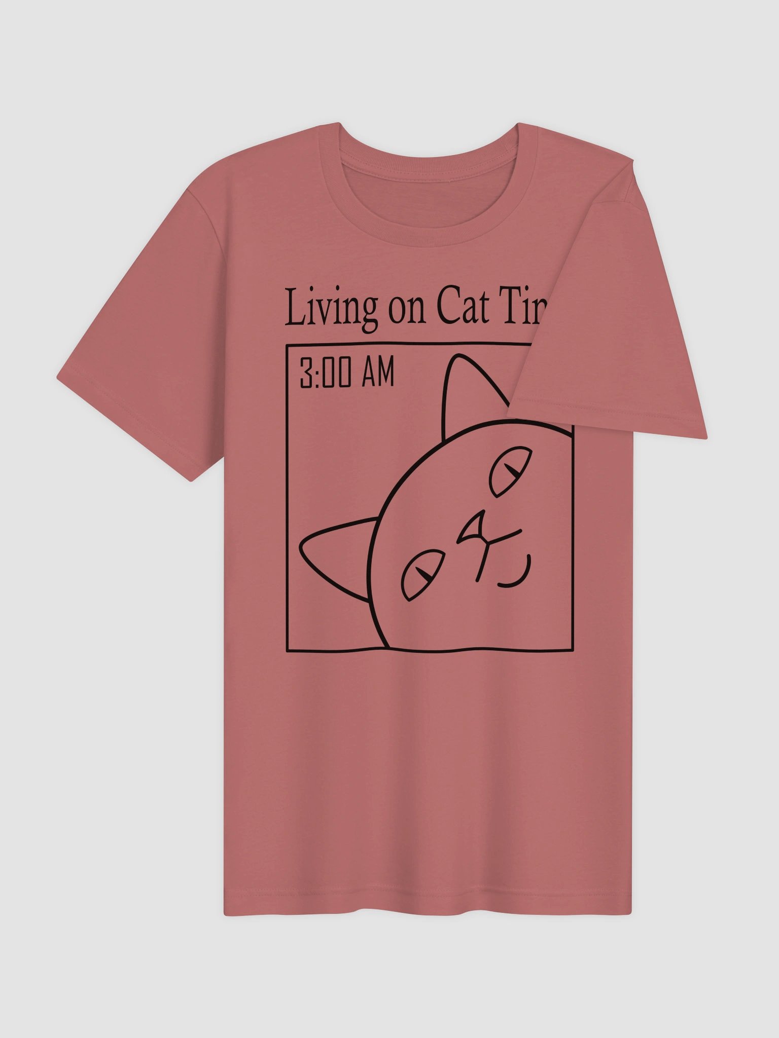 Living on Cat Time (Black Print) - Unisex Adult Super Soft Lightweight T-shirt product image (3)