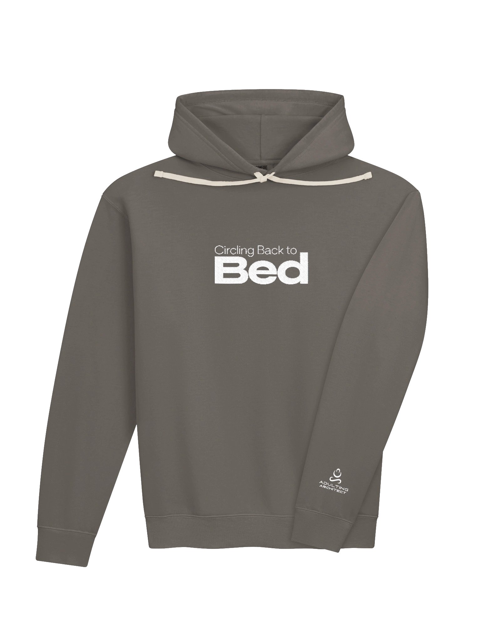 “Circling Back to Bed” — Unisex Garment-Dyed Fleece Hoodie product image (3)