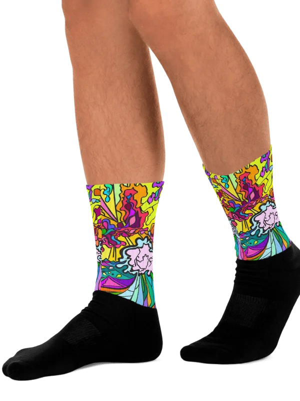 Stained Glass Splendor Sublimated Socks - Wave at Sunset product image (2)