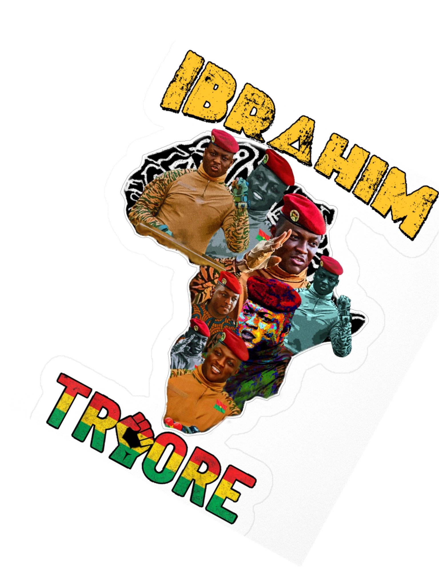 Ibrahim Traoré Africa Map Sticker | Pan-African art product image (4)