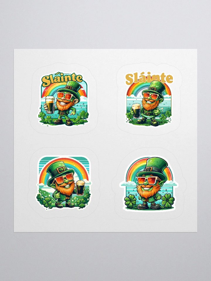 Leprechaun Cheers Kiss Cut Stickers product image (2)