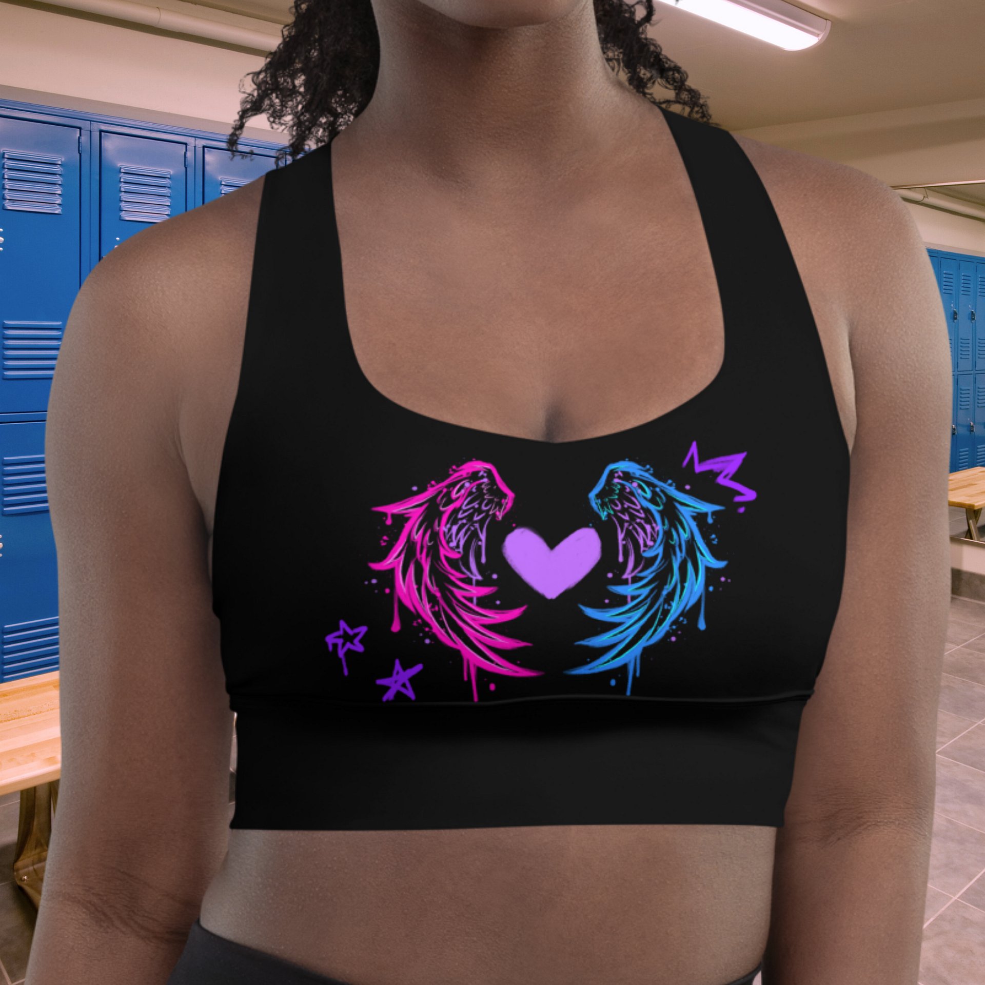 RISE Collection: Subtle Bisexual Pride Phoenix Mild Compression Sports Bra product image (1)