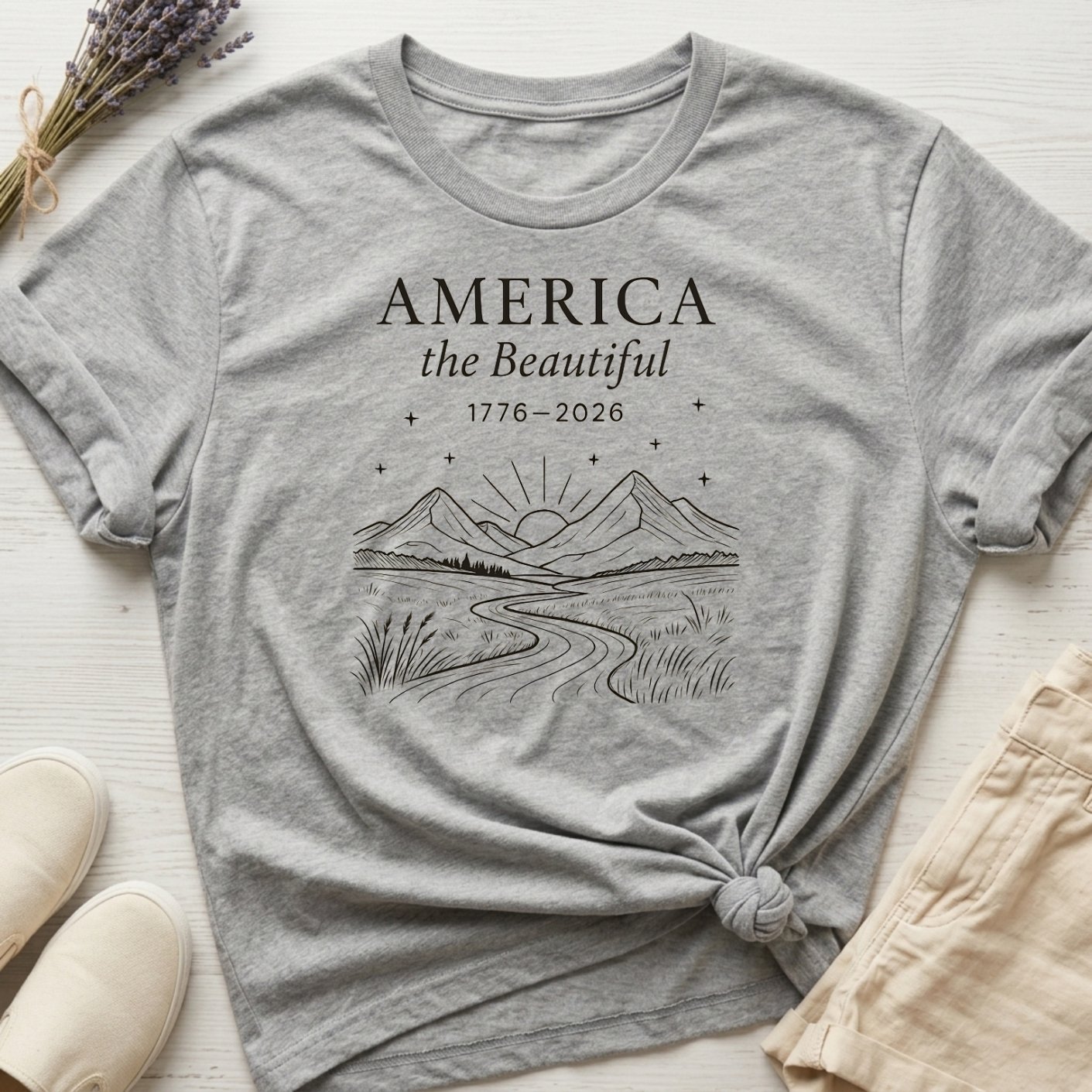America 250: "America The Beautiful" Organic T-Shirt product image (1)