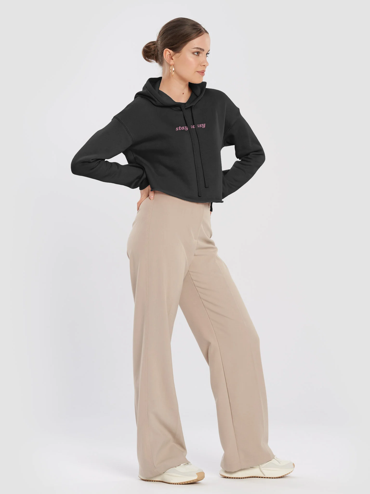 Stay Sassy Cropped Hoodie - Black product image (5)