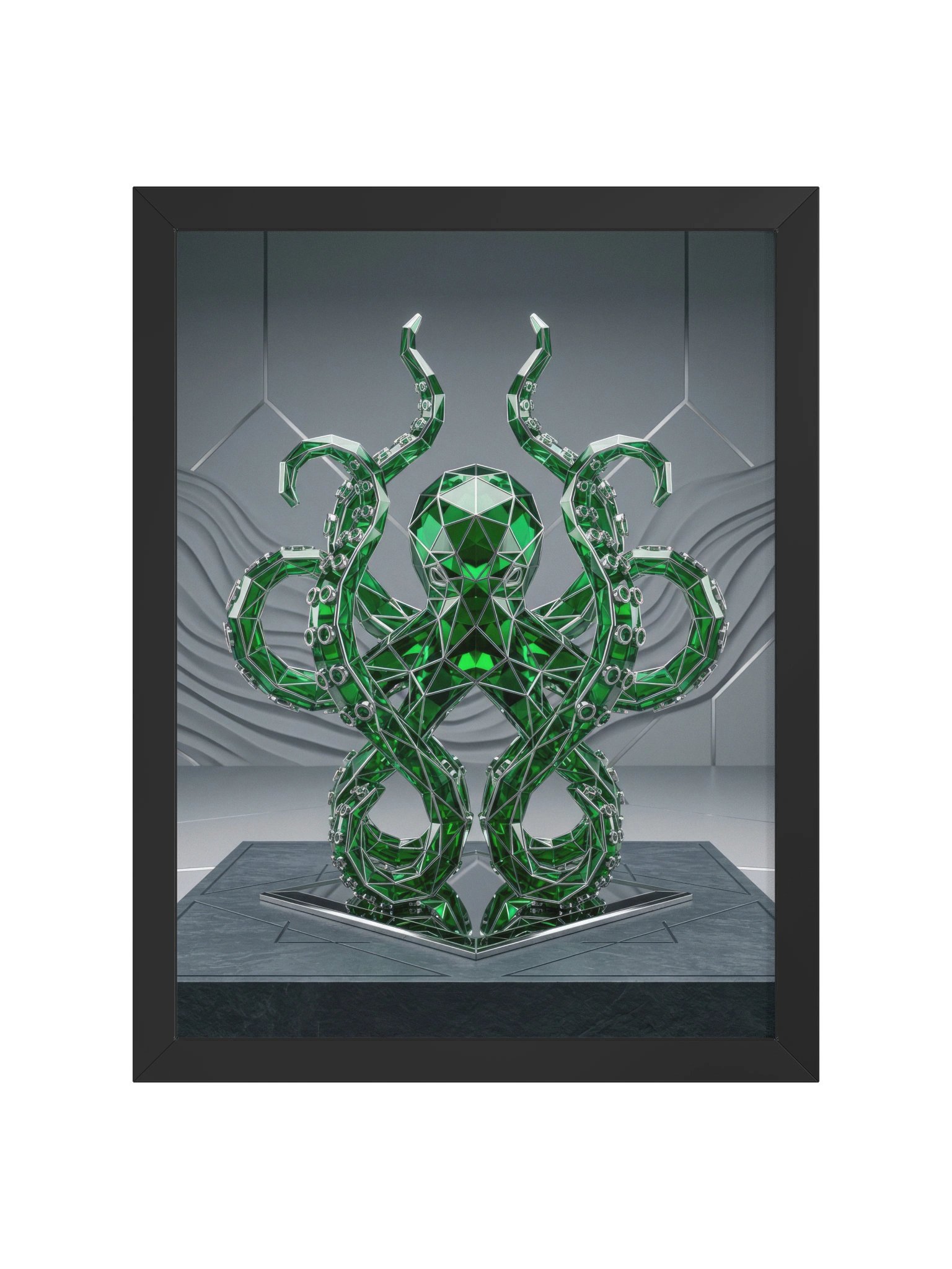 Lustrous Geometric Octopus Canvas - Neo-Deco Luxury Wall Art product image (1)