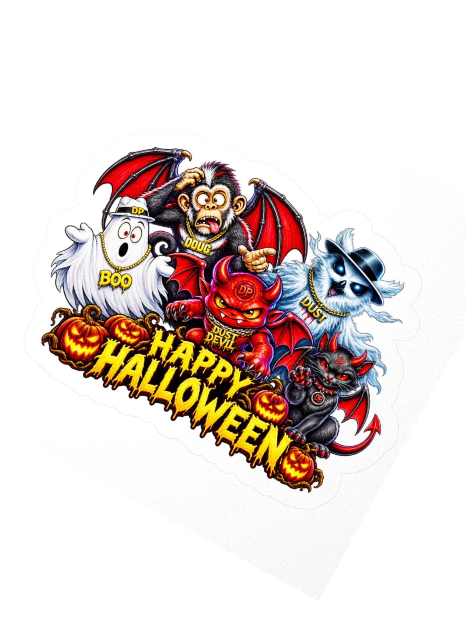 Dust Devil Crew Happy Halloween 3" x 3" sticker product image (2)