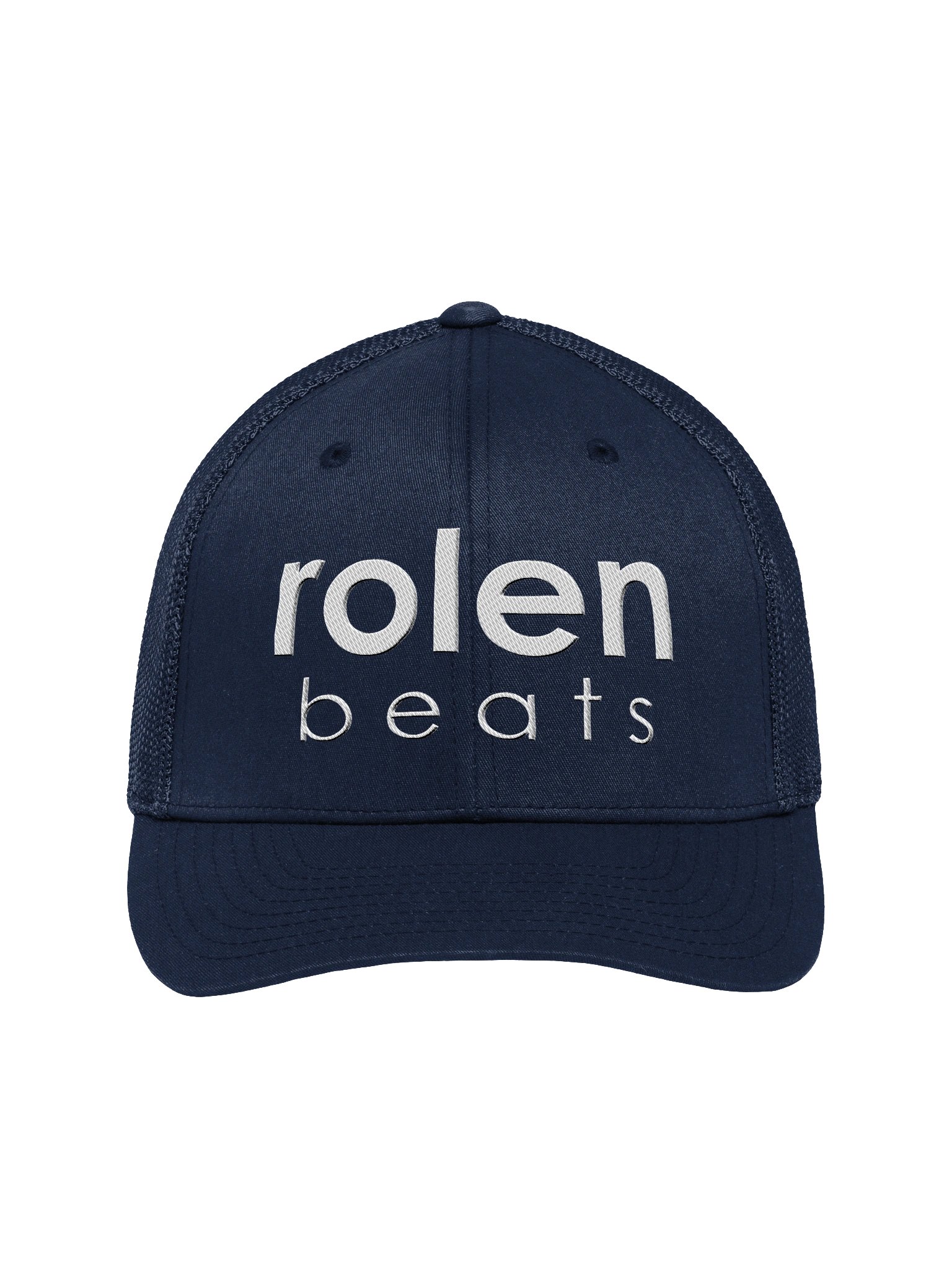 Flex Fit Trucker Rolen Beats Script Hat - White Vert Script Logo product image (1)