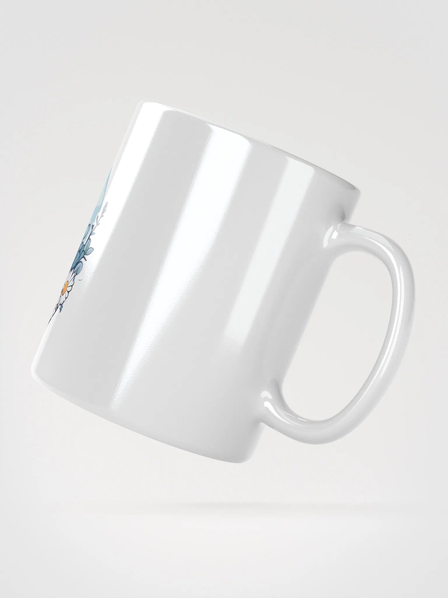 Blue Daisy White Glossy Mug product image (4)