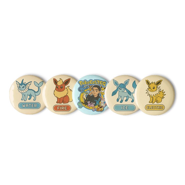 PokeCatTCG Whimsical Pin Button Set product image (1)