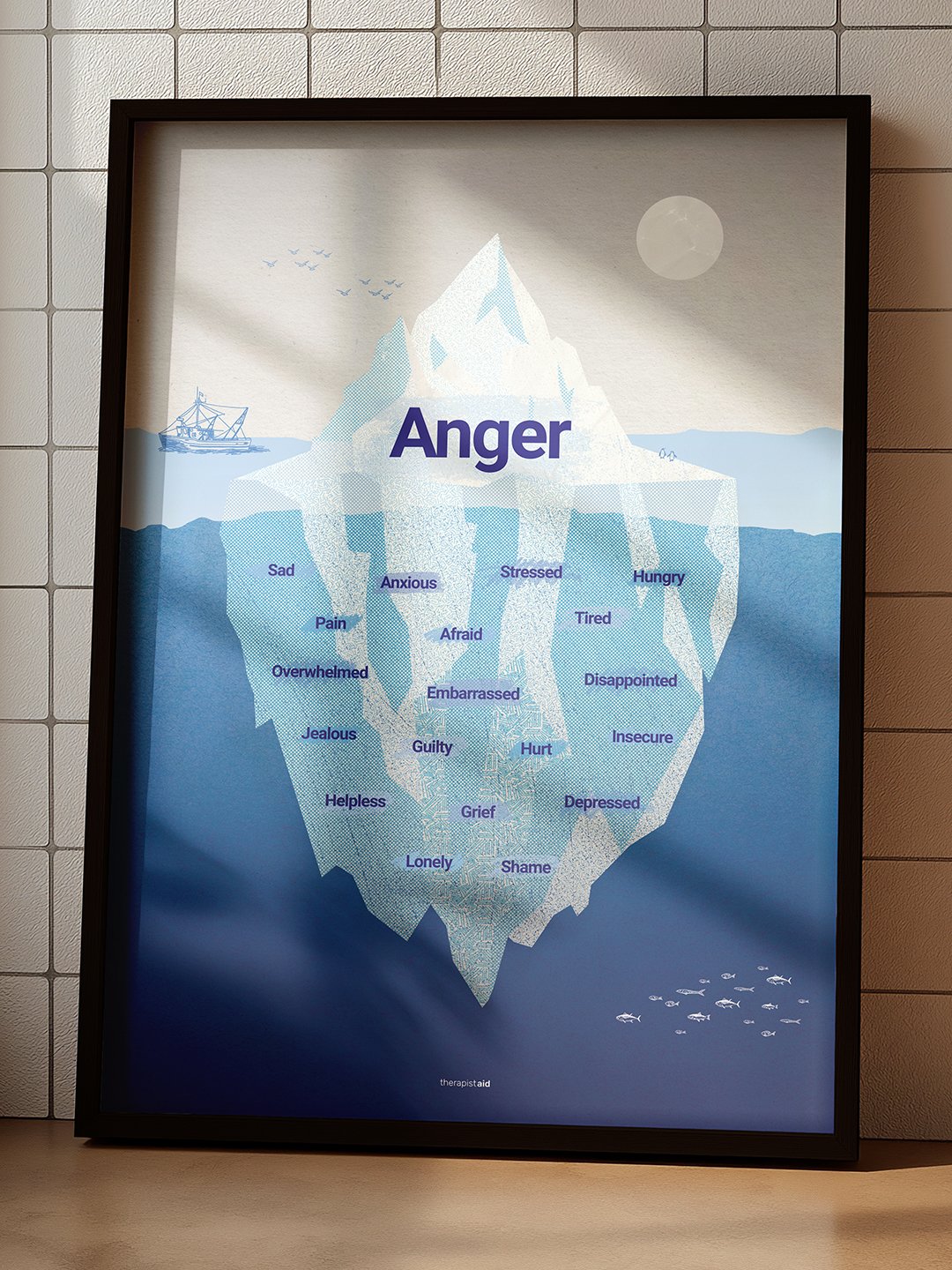 Anger Iceberg framed artwork (papercraft style) product image (1)