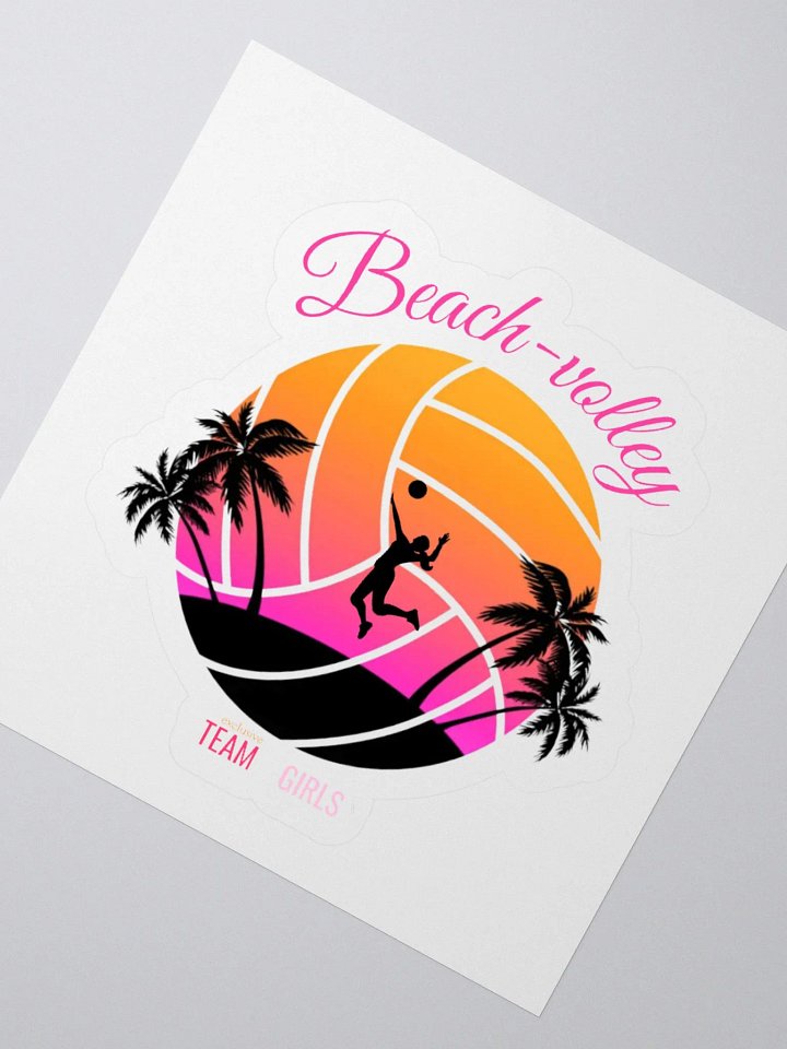 Sunset Spike Volleyball Kiss Cut Stickers product image (5)
