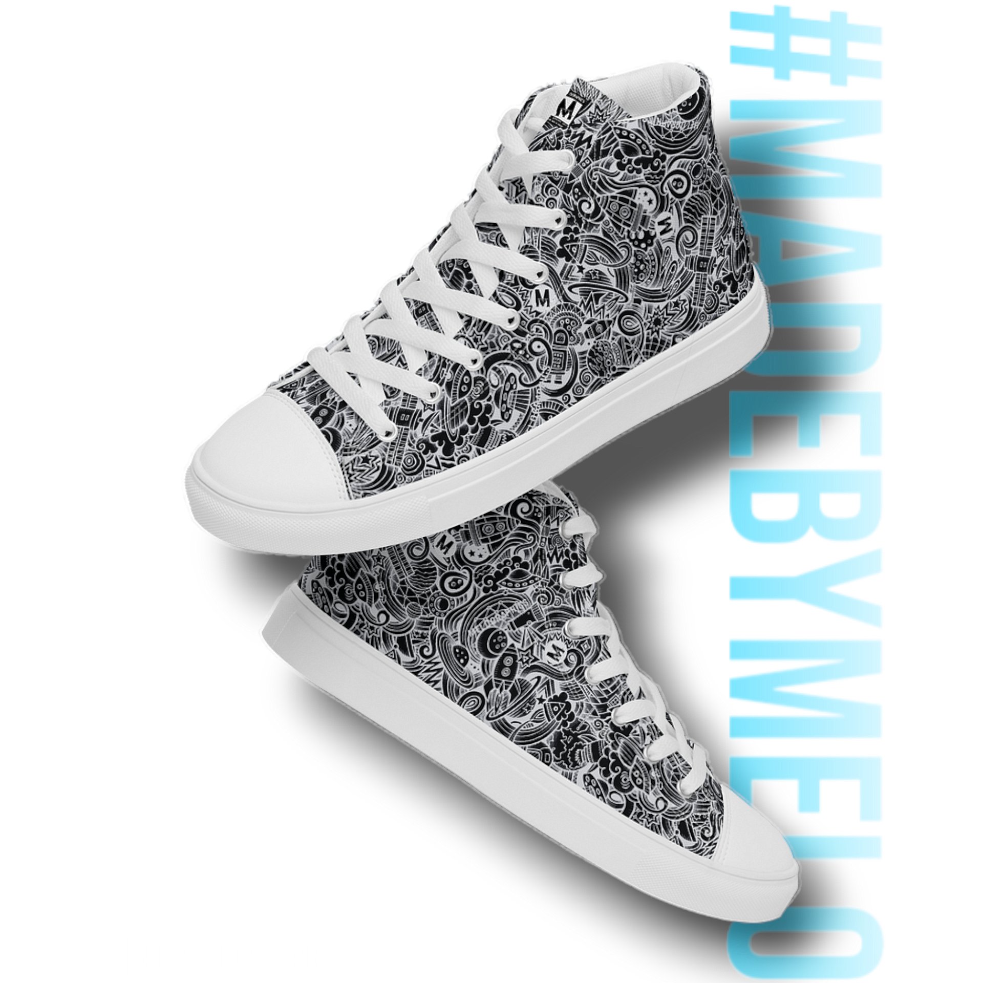 Dark Space Scribble - Women's High Tops | #MadeByMELO product image (1)