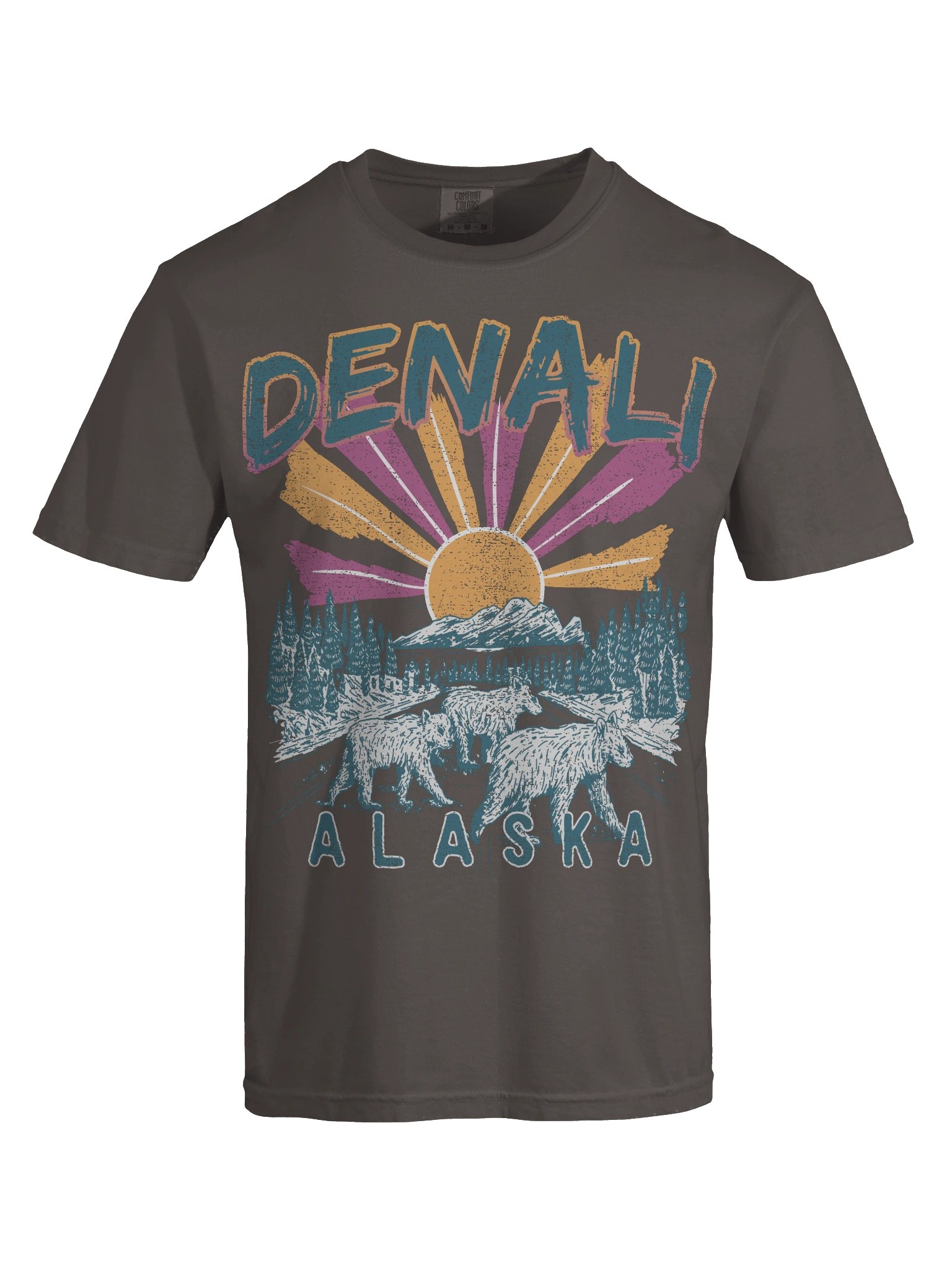 Denali Alaska National Park Shirt – Vintage Sunset Bear Landscape Retro Travel Tee product image (8)