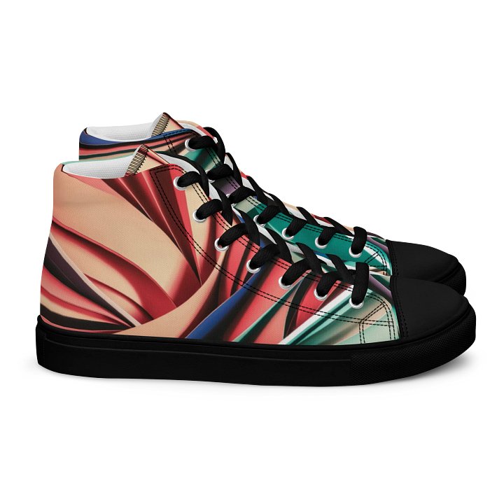 Graphic Grove Men's High Top Canvas Trainers - Bold Abstract Art Design, Premium Comfort product image (2)