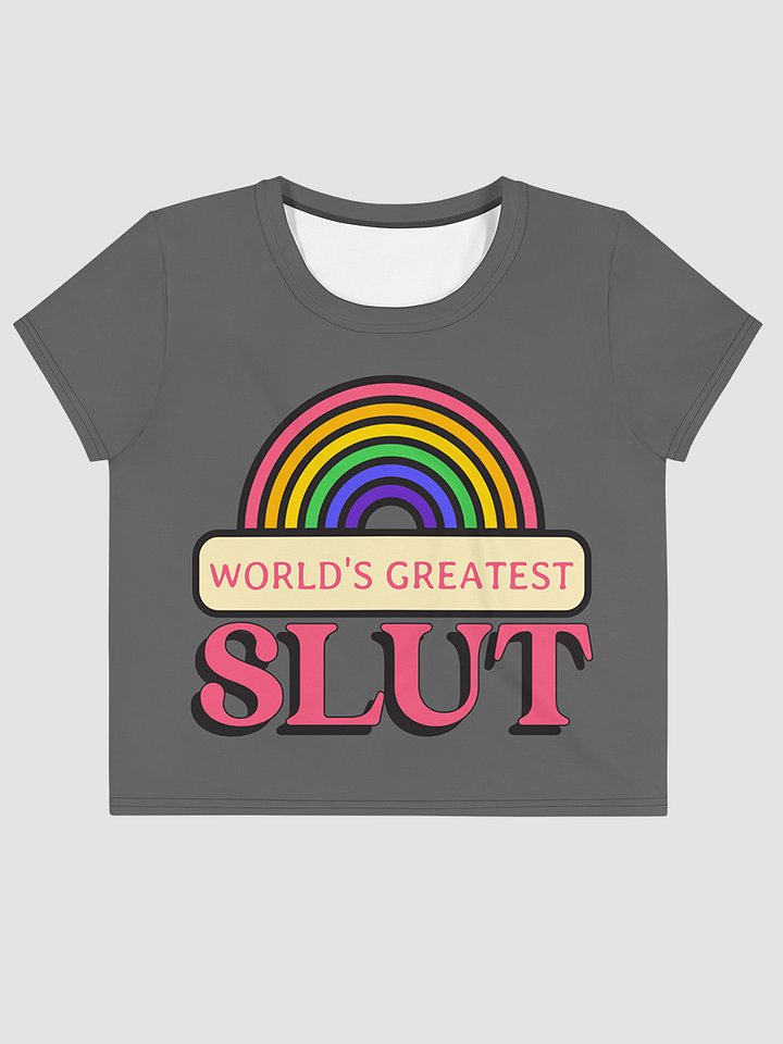 World's Greatest Slut grey crop tee product image (2)