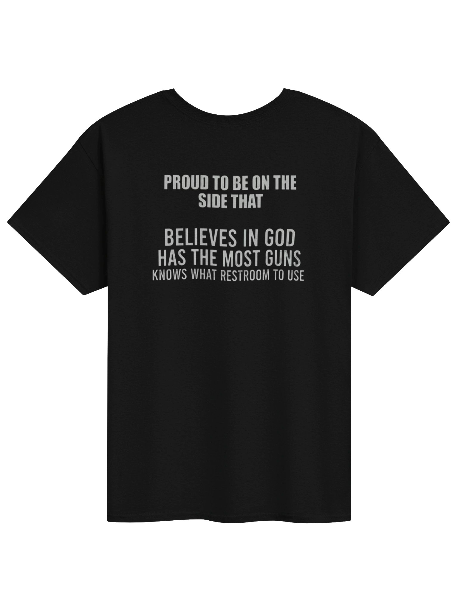"Proud To Be On The Side That Believes In God" Back-Print Graphic Tee product image (1)