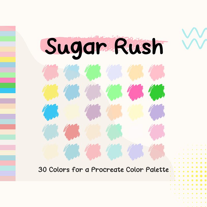 Sugar Rush Procreate Color Palette with HEX Codes ★ DIGITAL ★ product image (1)