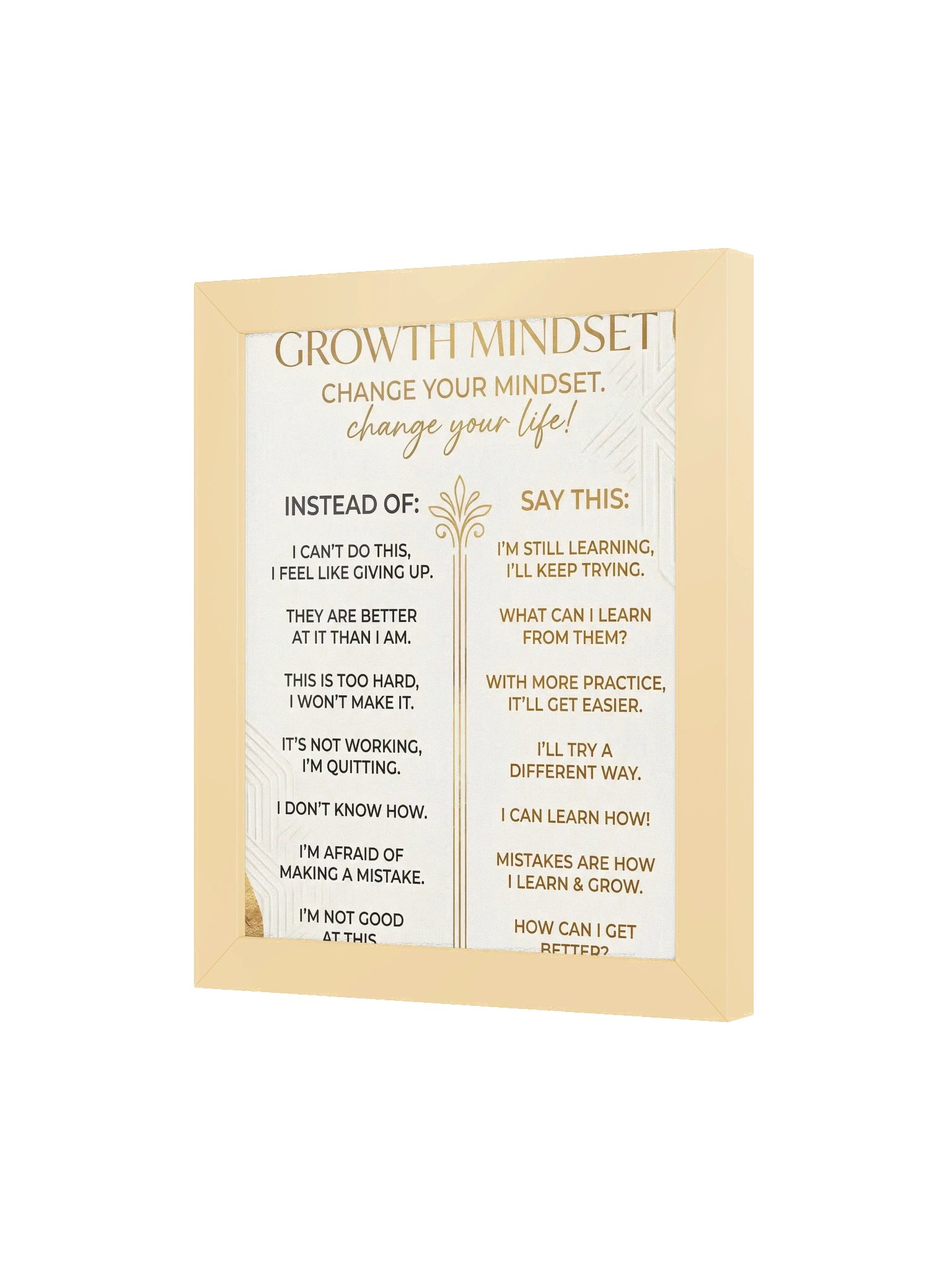 Growth Mindset Wall Art – Transform Your Thoughts, Transform Your Life | Modern Motivational Poster product image (3)