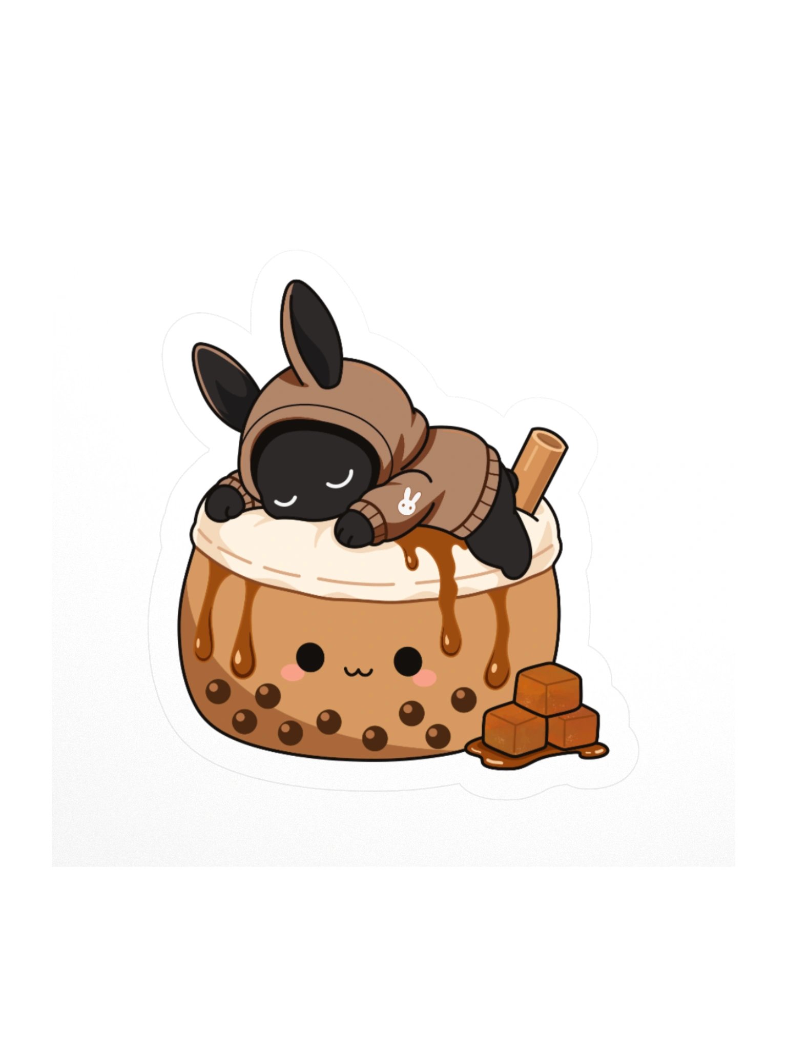 Poochoki Sleeping Brown Sugar Boba Beanbag Sticker product image (1)