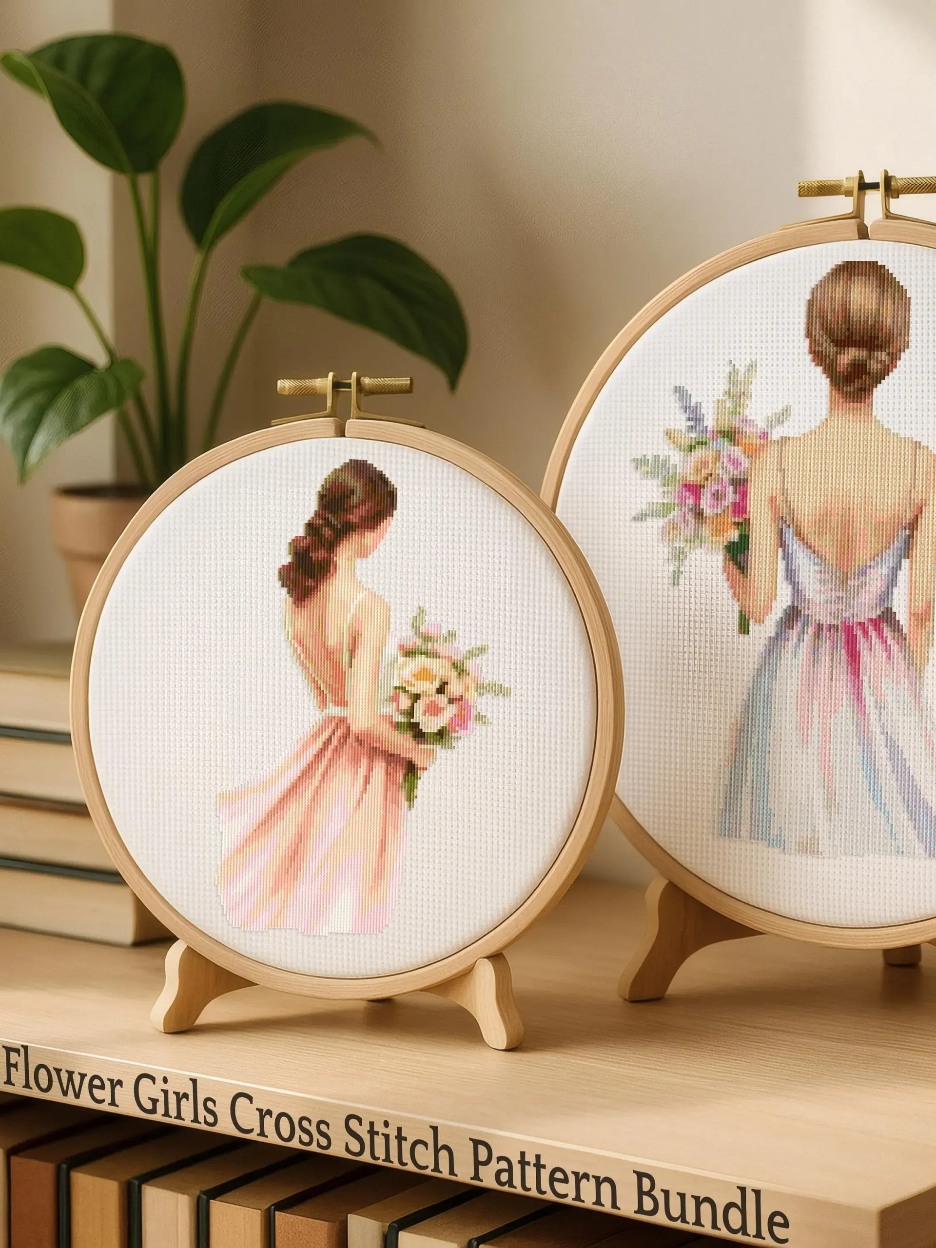Flower Girls Bundle Cross Stitch Pattern product image (1)