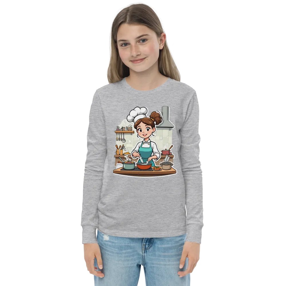 Chef's Kitchen Cartoon Youth Long Sleeve T-Shirt product image (4)