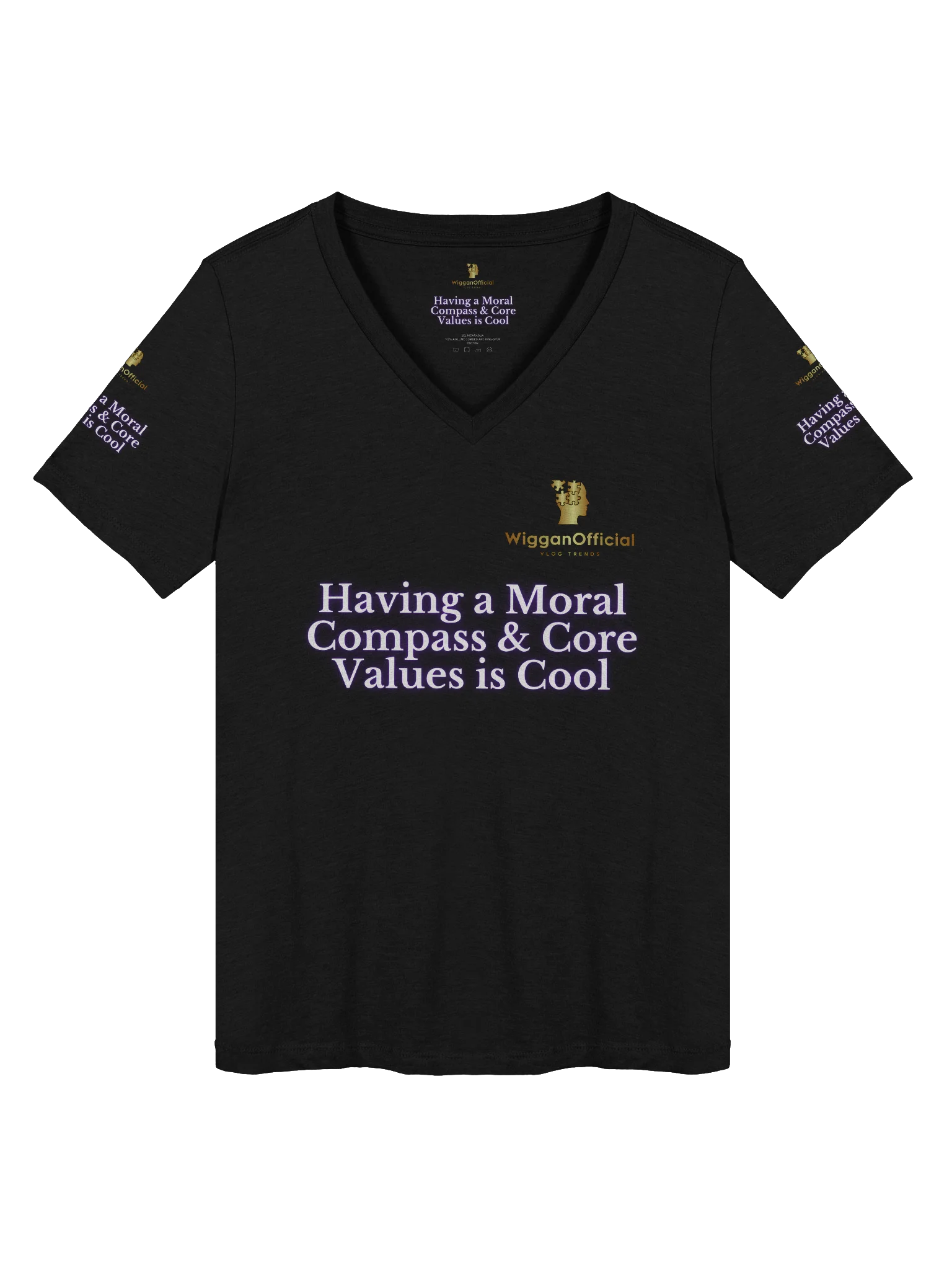 WigganOfficial “Having a Moral Compass & Core Values Is Cool” Women's Relaxed V-Neck T-Shirt product image (1)