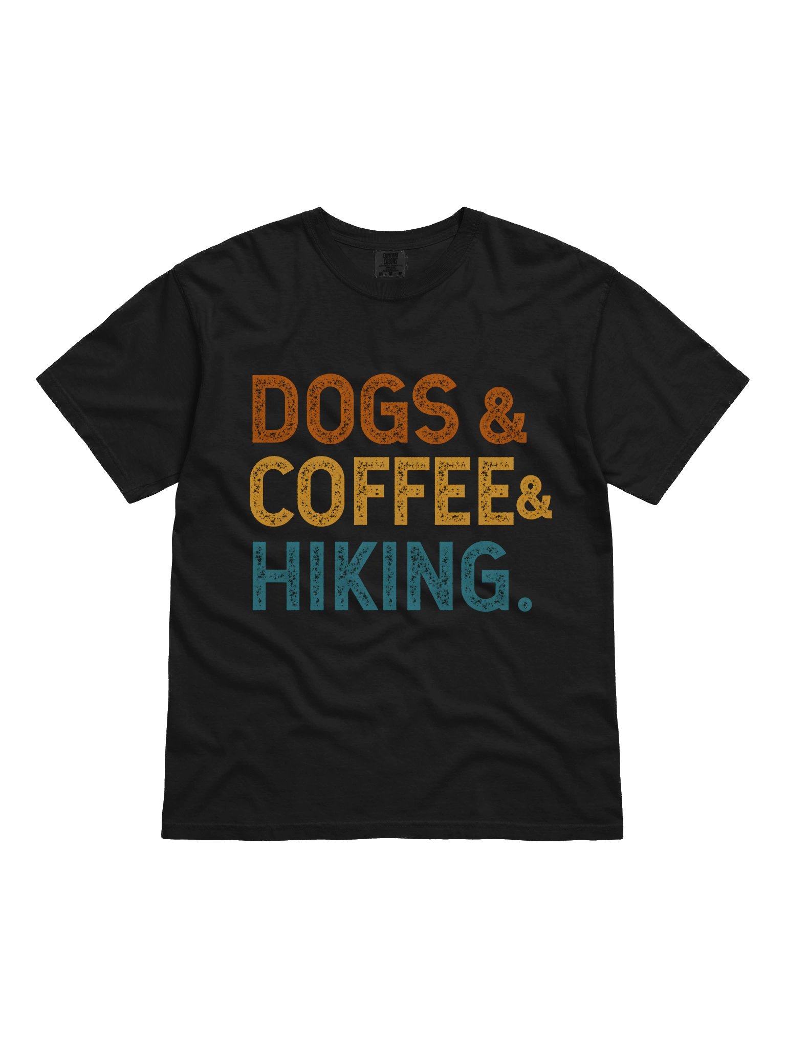 Dogs & Coffee & Hiking T-Shirt – Retro Distressed Dog Lover Outdoor Trail Apparel product image (1)