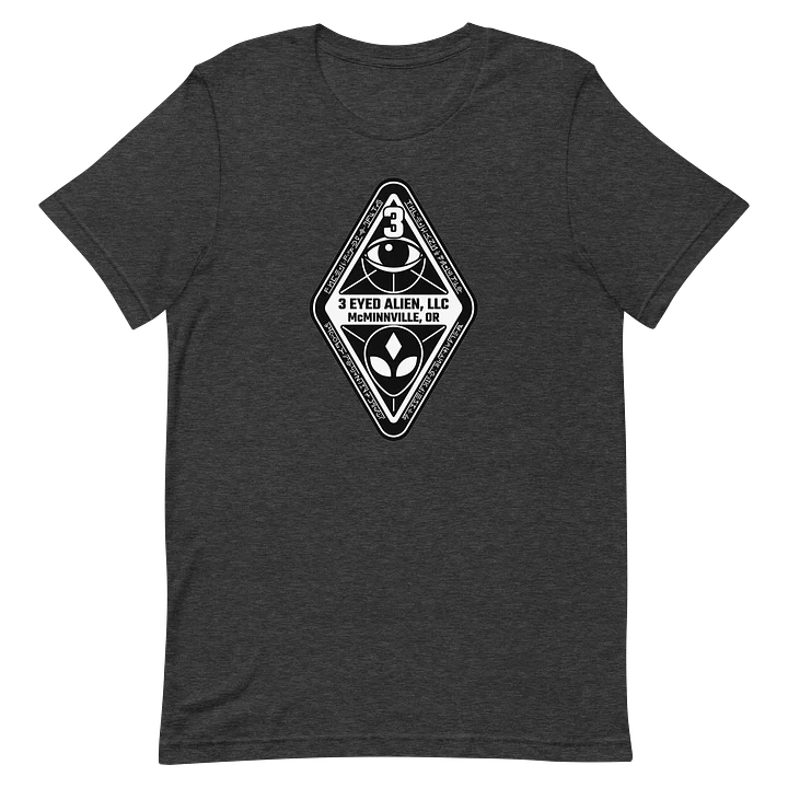 3 Eyed Alien – Emblem – on Heather Gray Bella+Canvas Unisex Supersoft T-Shirt product image (2)