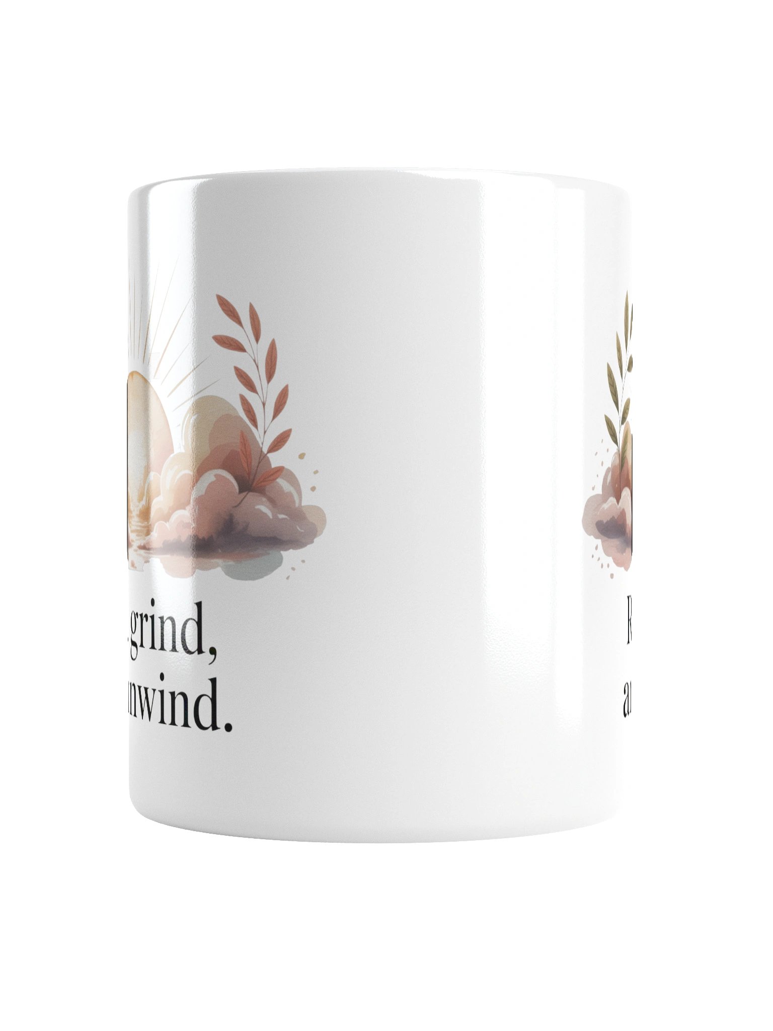 Rise Grind and Unwind Coffee Mug – Calm Start for Coffee Enthusiasts product image (2)