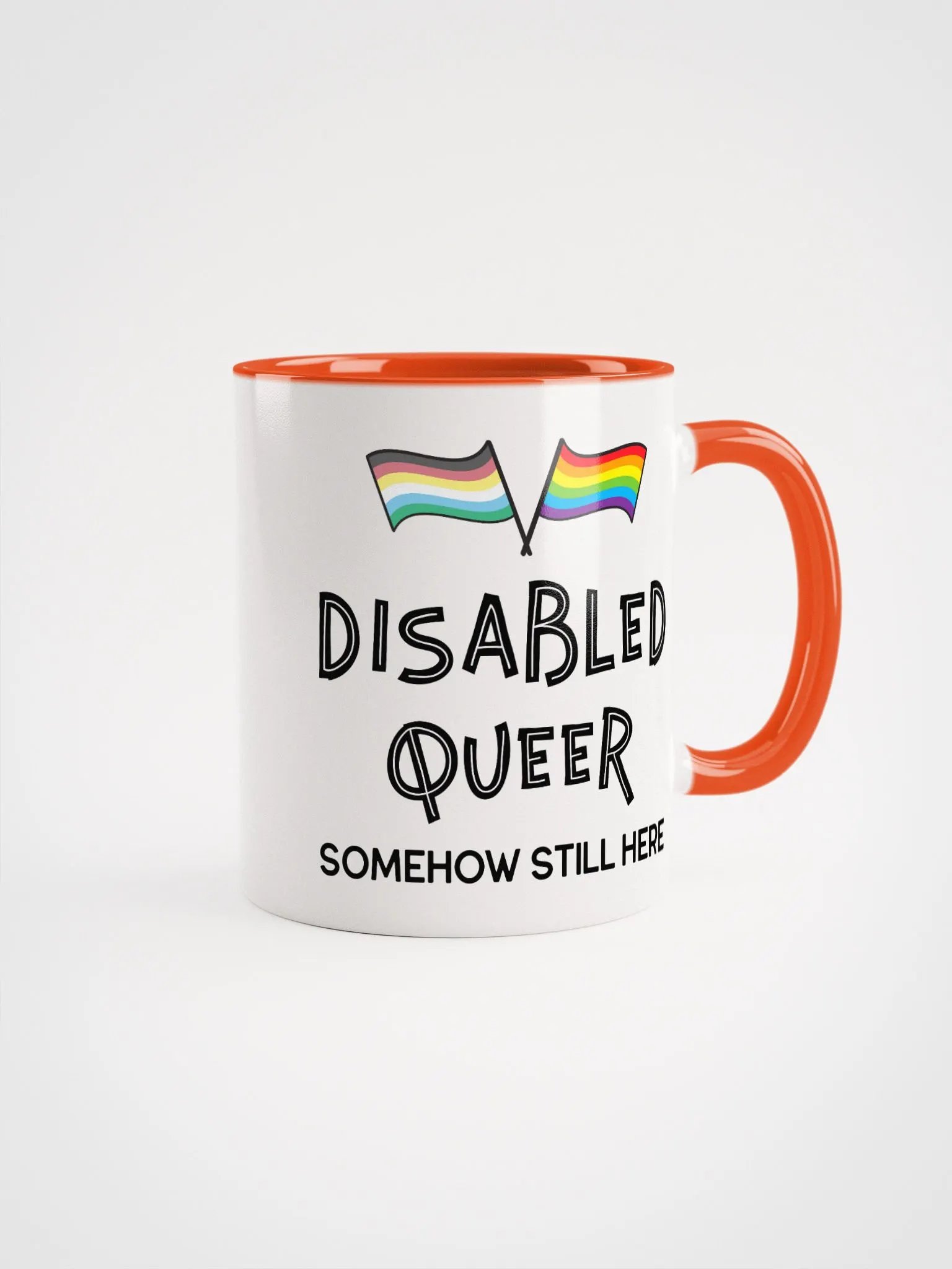 Disabled Queer Still Here ceramic mug product image (2)
