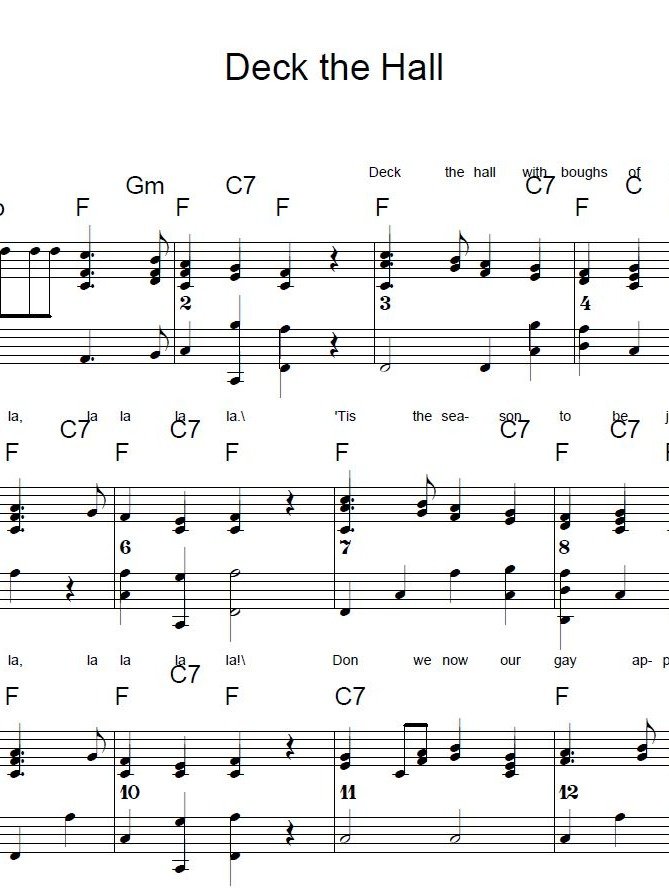 Deck the Hall - Christmas - Piano sheet music product image (1)