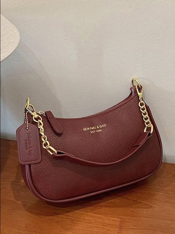 ADLEST 1pc Solid Color PU Leather Shoulder Bag For Women, Versatile Crossbody Bag For Commuting, Adjustable Shoulder Strap product image (9)