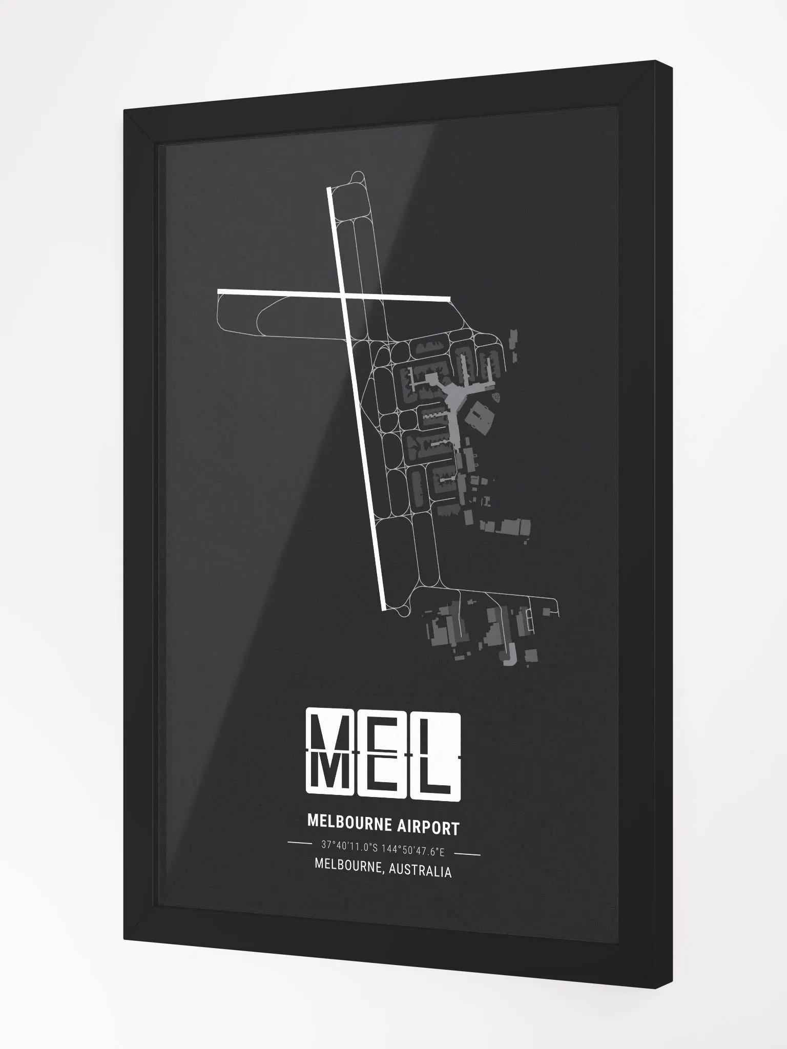 Framed Airport MEL Premium Map On Matt Paper product image (2)